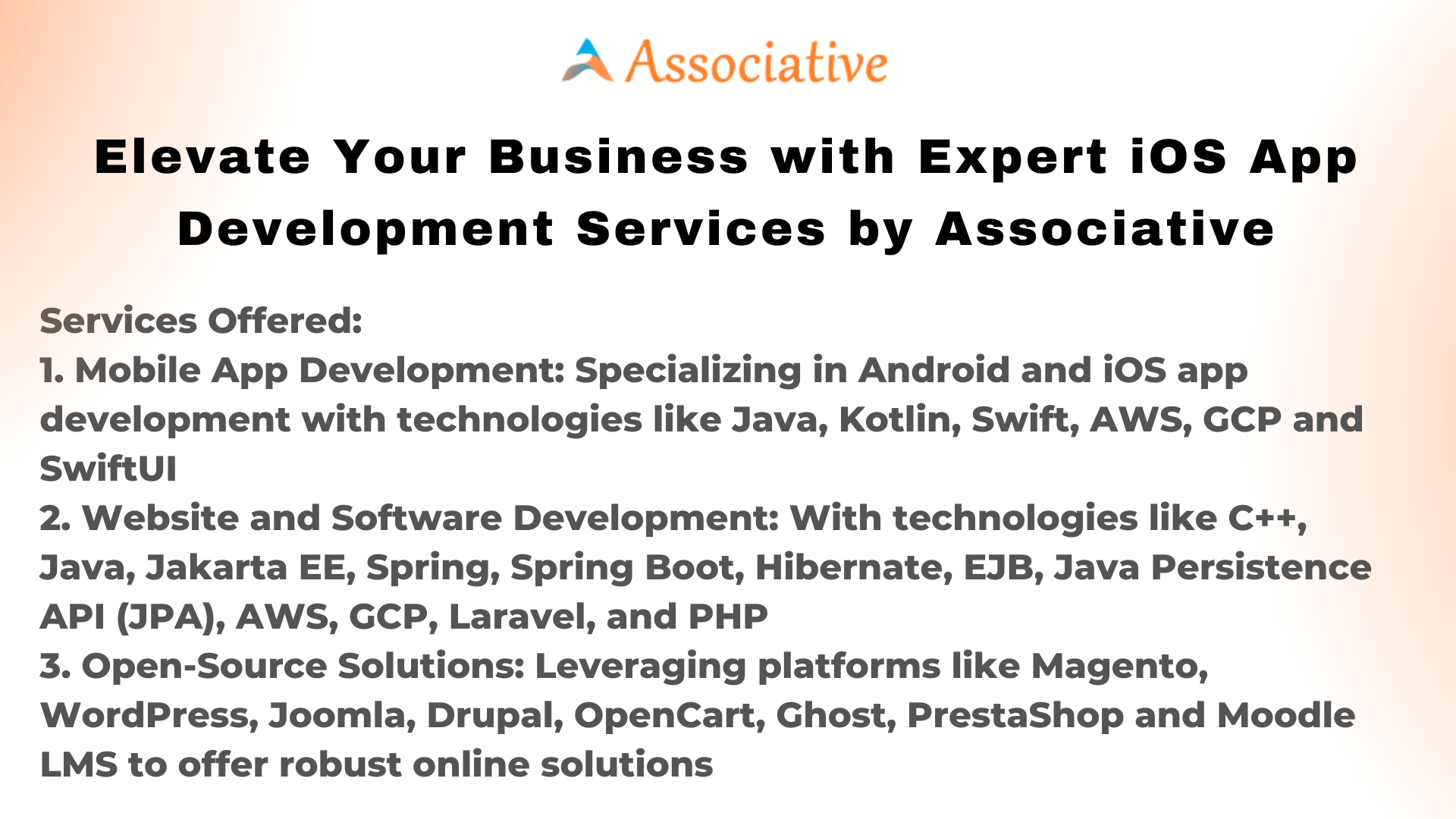 Elevate Your Business with Expert iOS App Development Services by Associative