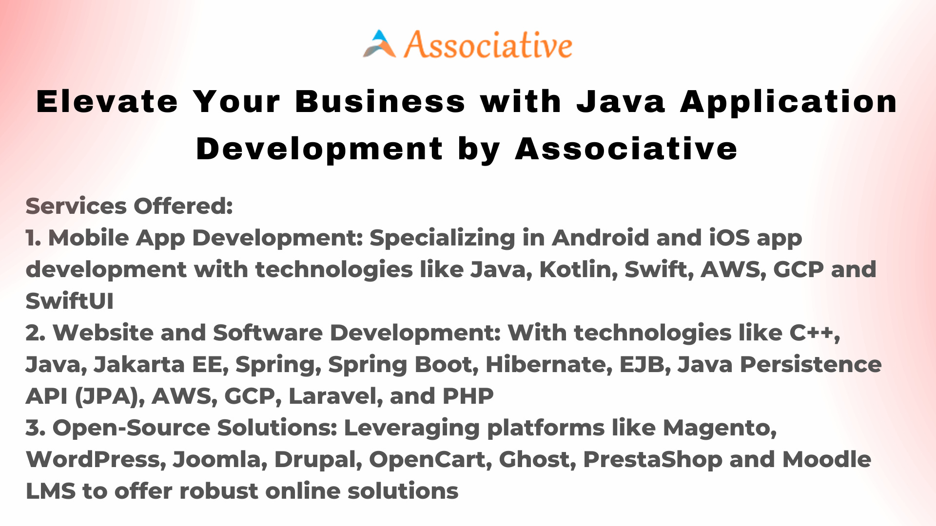 Elevate Your Business with Java Application Development by Associative