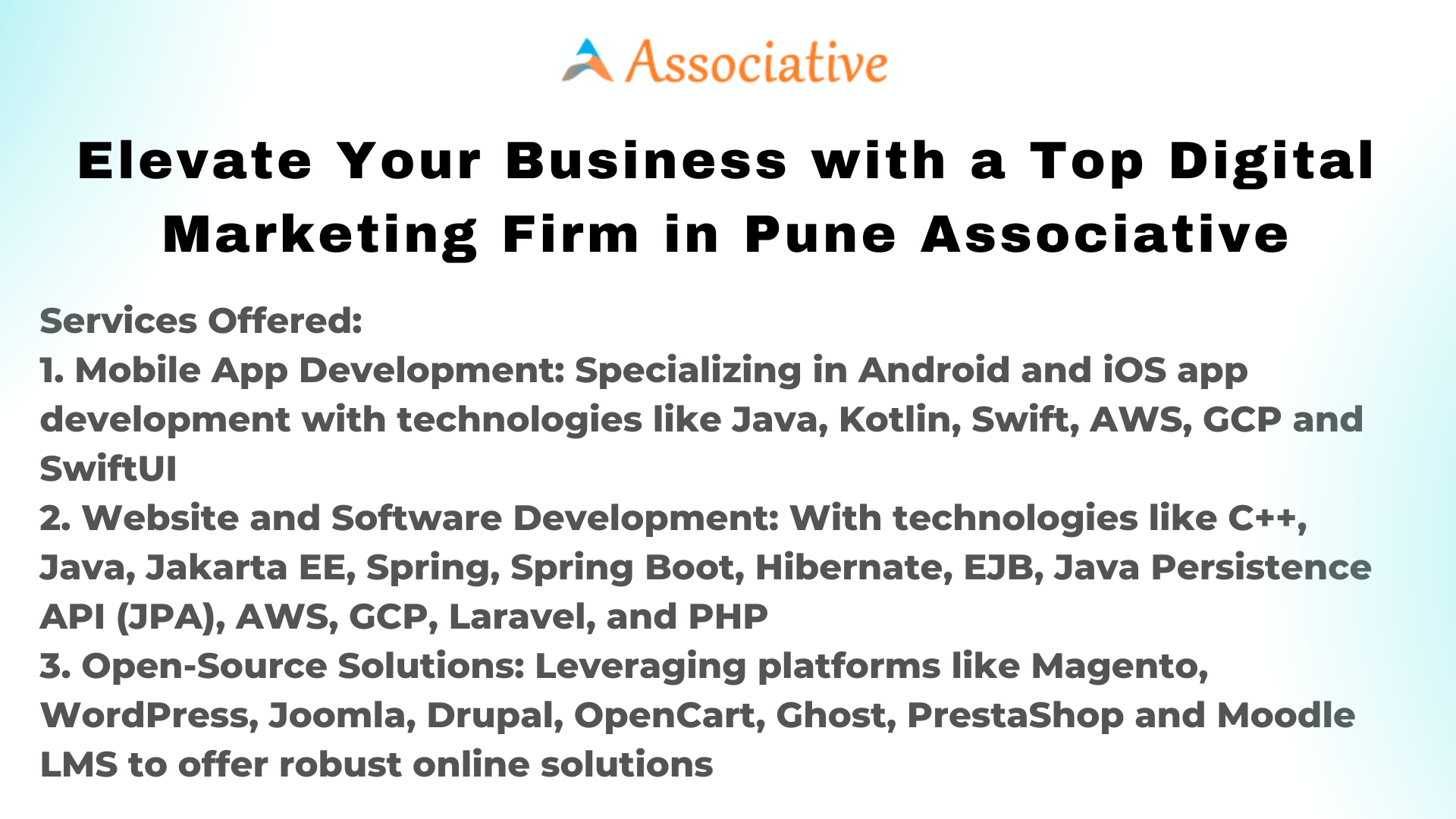 Elevate Your Business with a Top Digital Marketing Firm in Pune Associative
