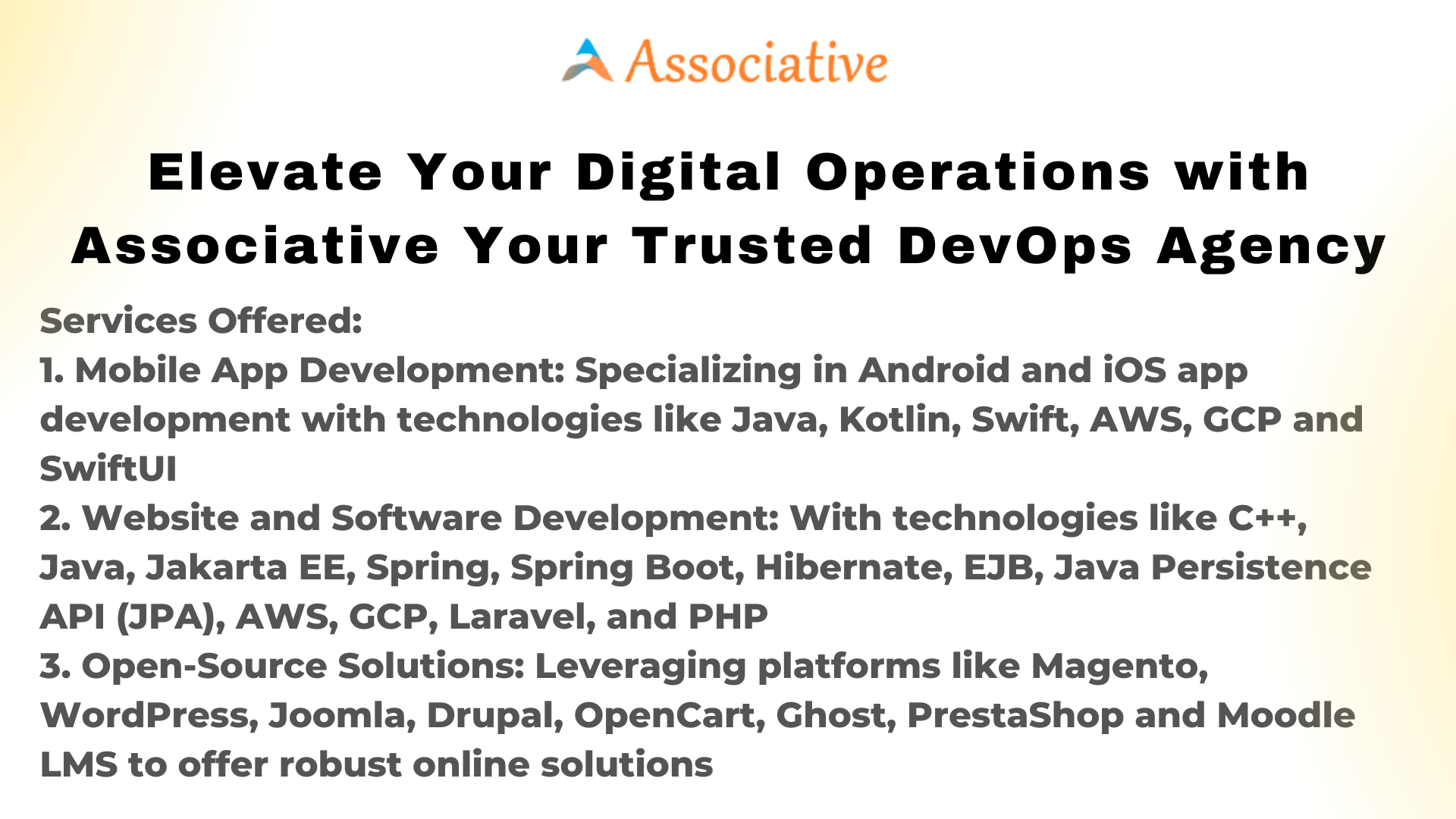 Elevate Your Digital Operations with Associative Your Trusted DevOps Agency