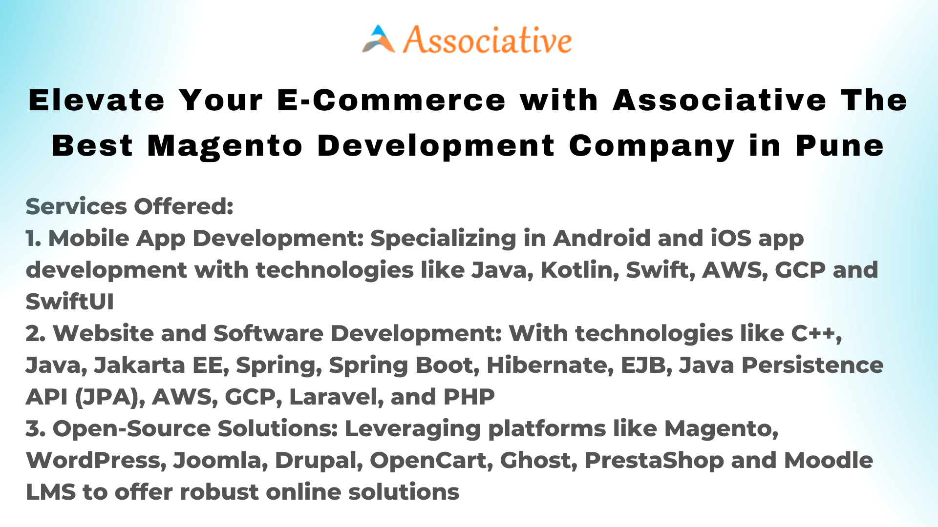 Elevate Your E-Commerce with Associative The Best Magento Development Company in Pune