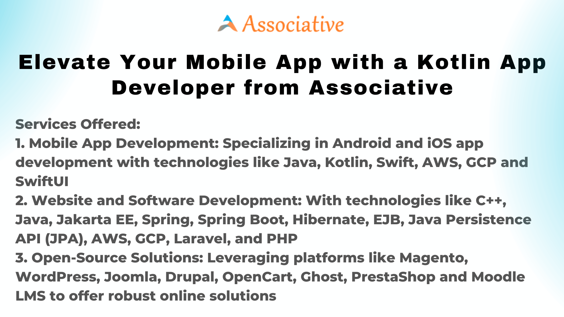 Elevate Your Mobile App with a Kotlin App Developer from Associative