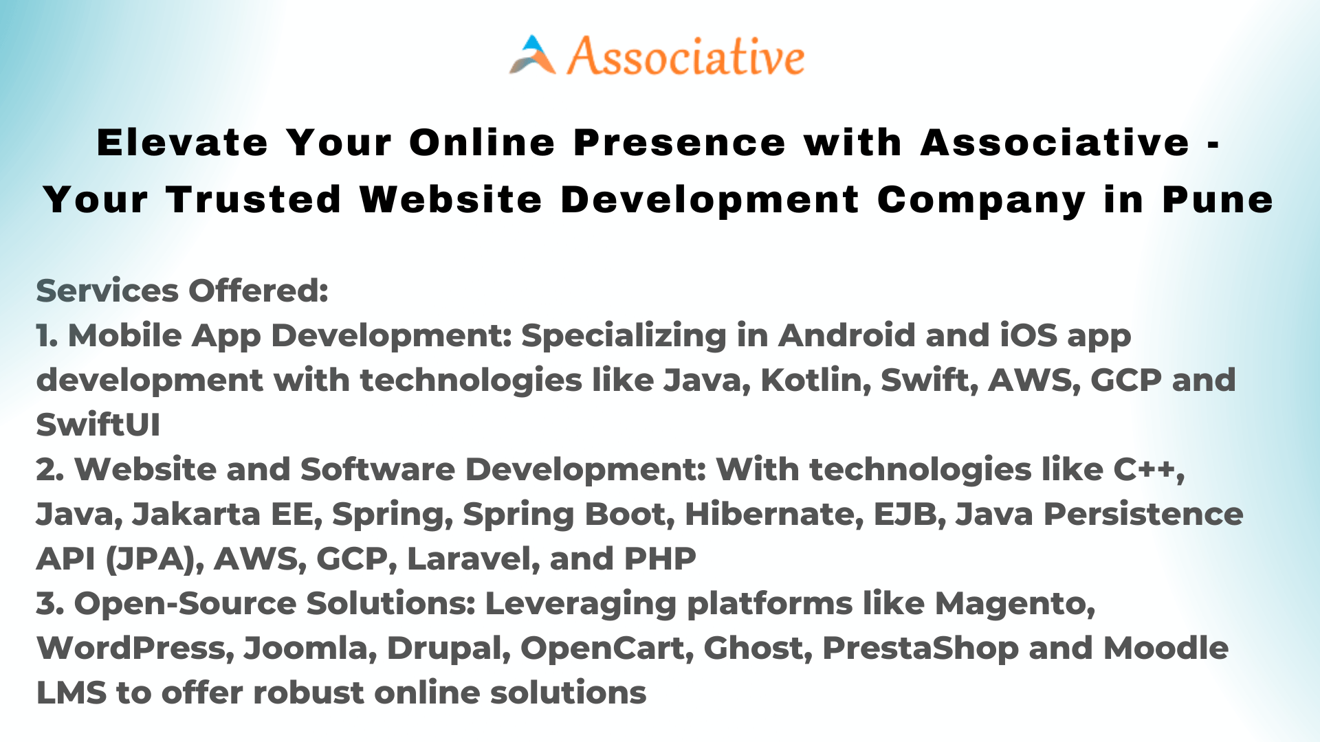 Elevate Your Online Presence with Associative - Your Trusted Website Development Company in Pune