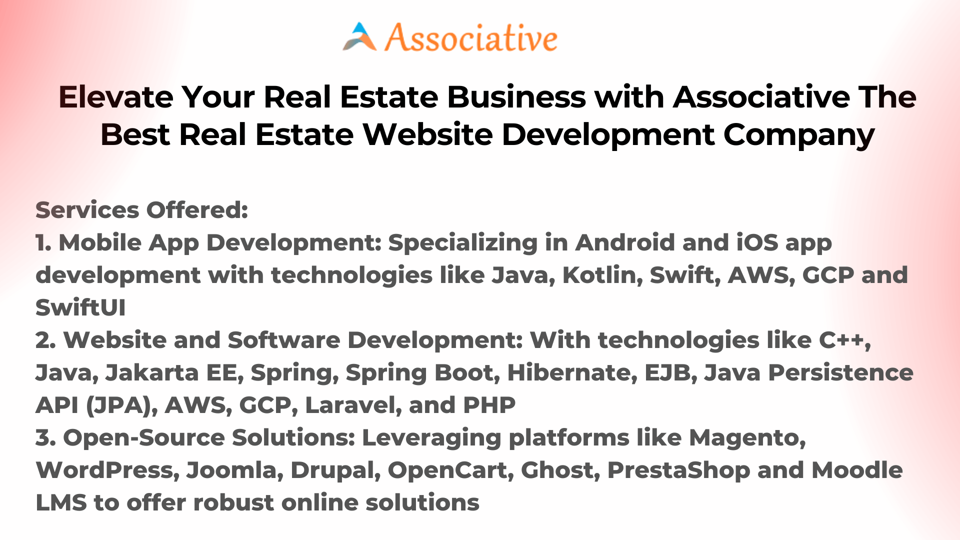 Elevate Your Real Estate Business with Associative The Best Real Estate Website Development Company