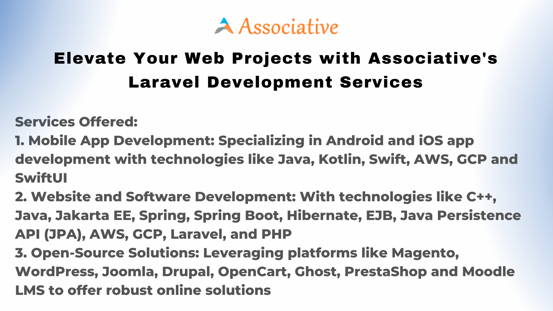 Elevate Your Web Projects with Associative's Laravel Development Services