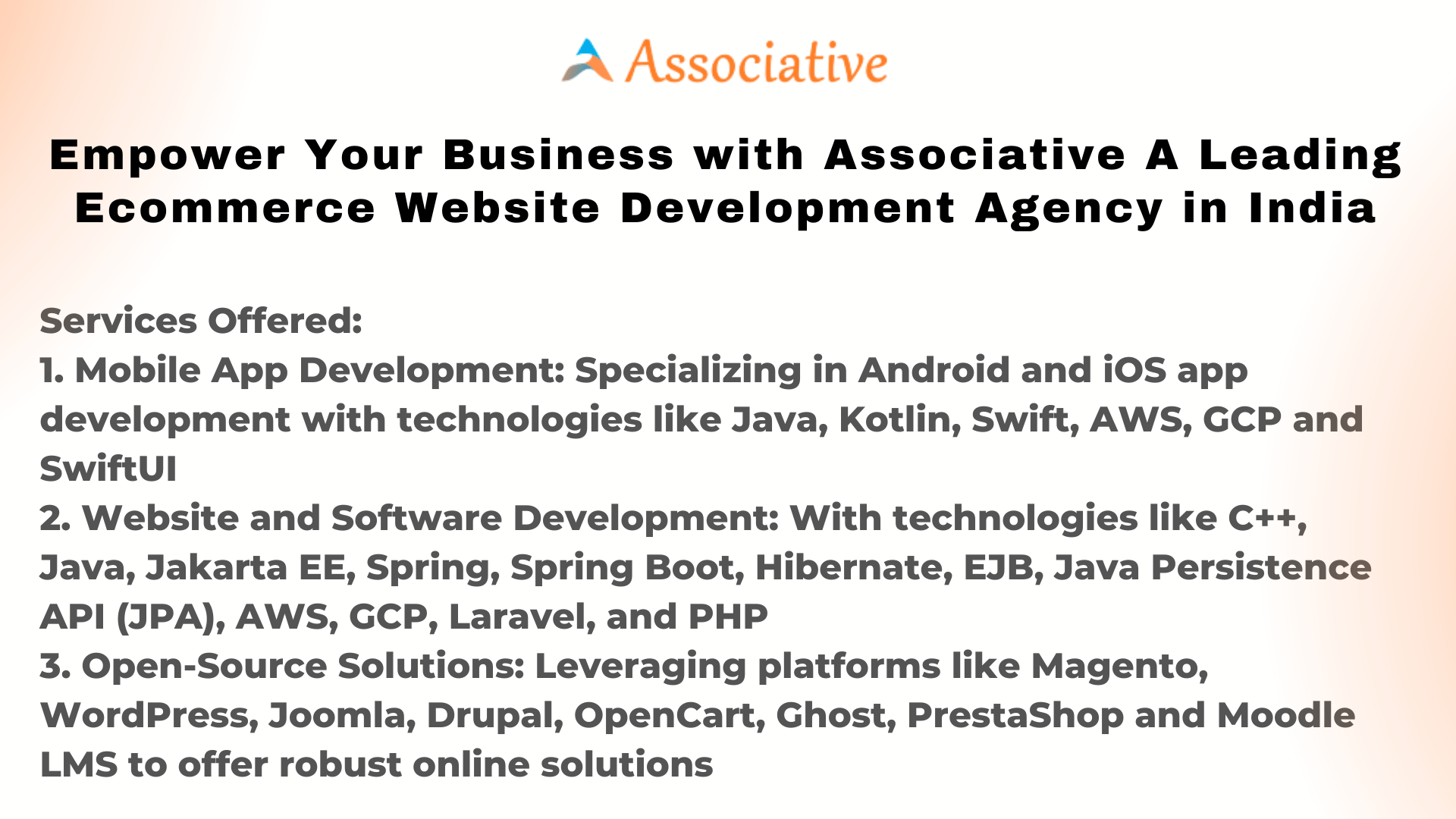 Empower Your Business with Associative A Leading Ecommerce Website Development Agency in India
