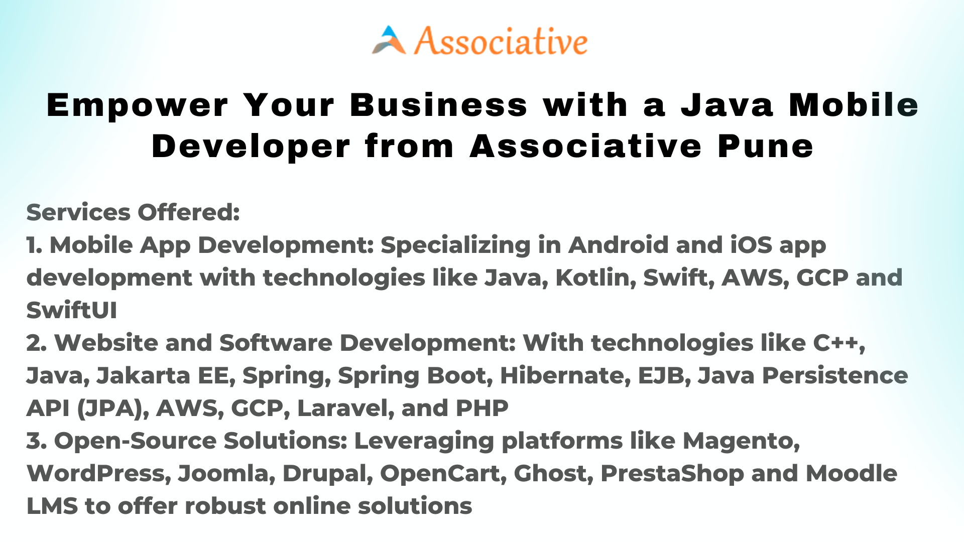 Empower Your Business with a Java Mobile Developer from Associative Pune