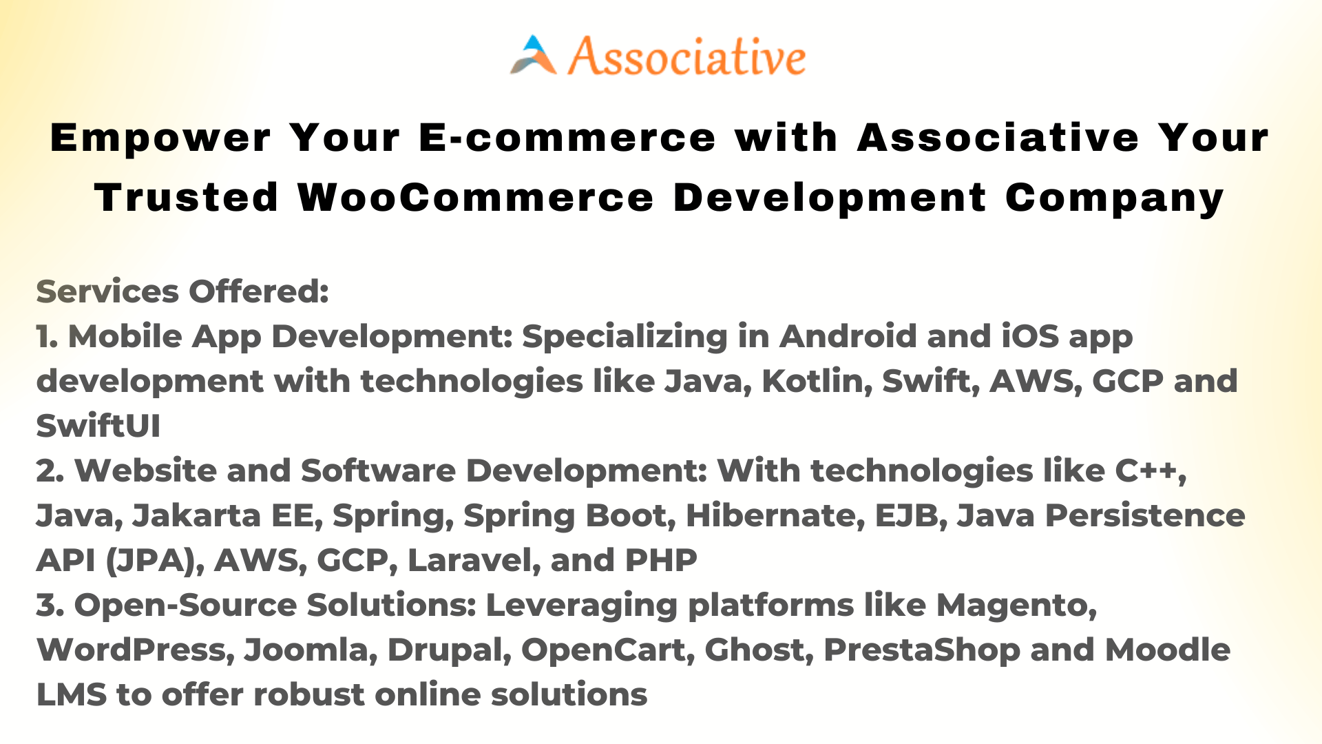 Empower Your E-commerce with Associative Your Trusted WooCommerce Development Company
