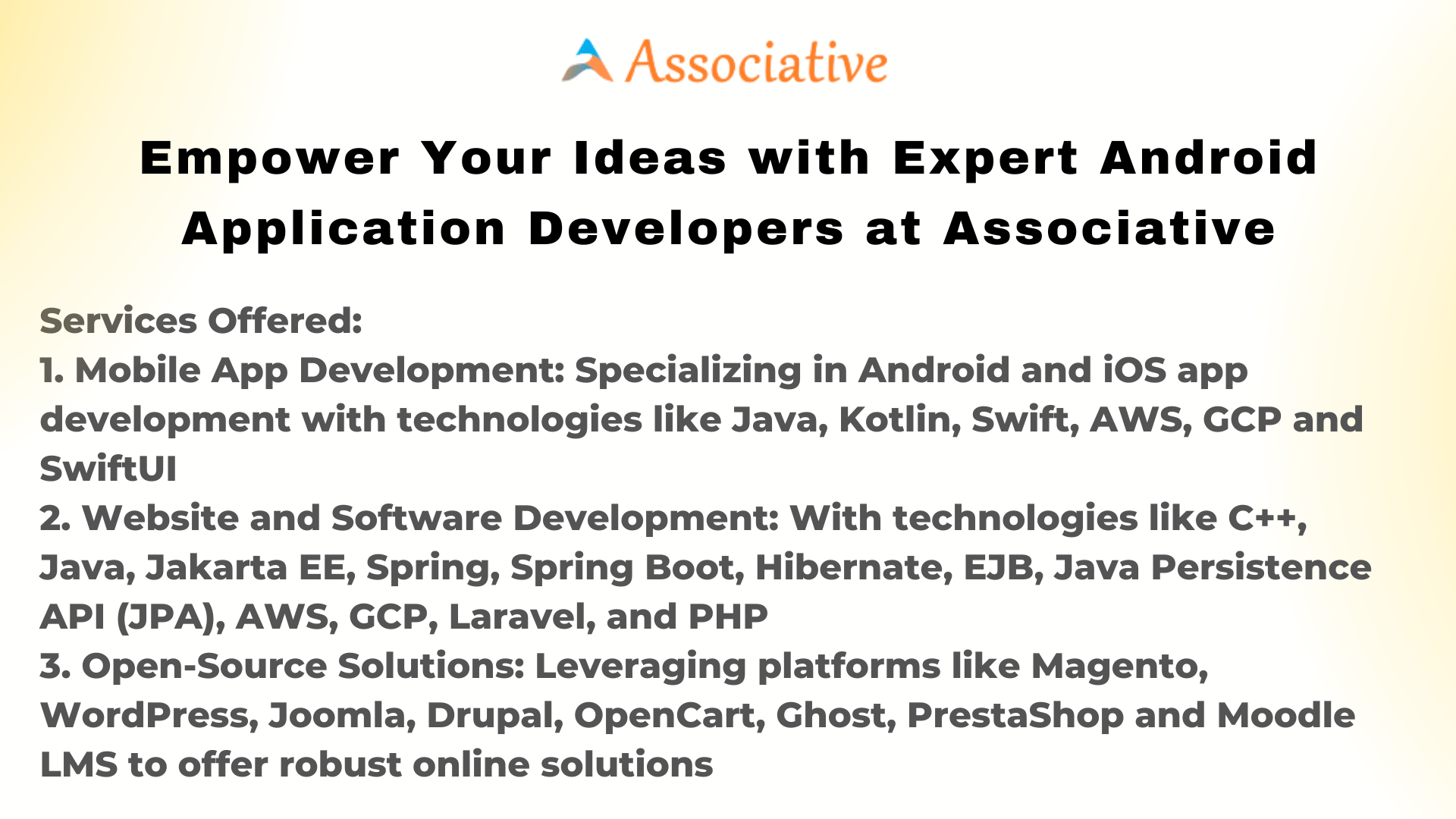Empower Your Ideas with Expert Android Application Developers at Associative