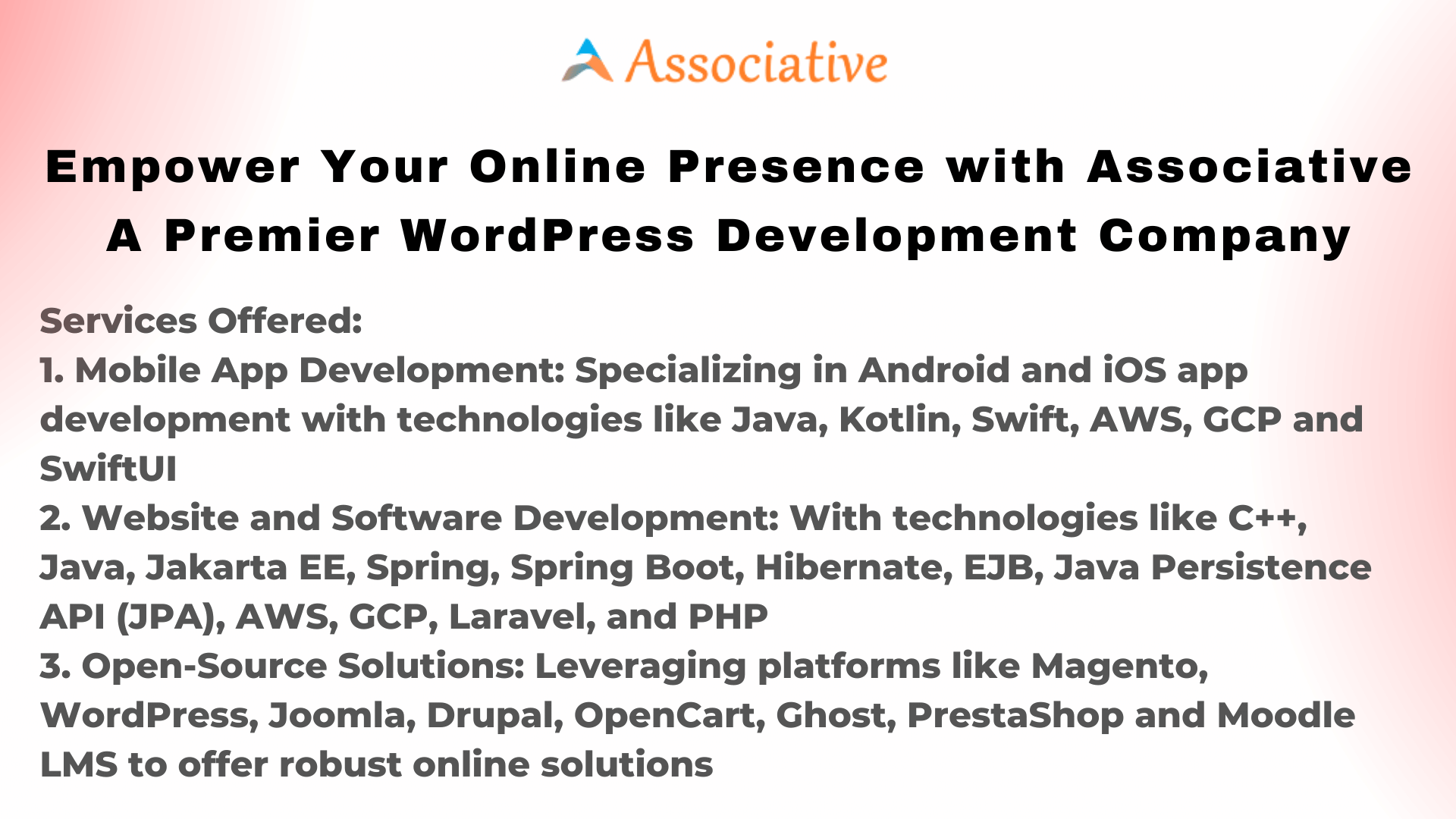 Empower Your Online Presence with Associative A Premier WordPress Development Company