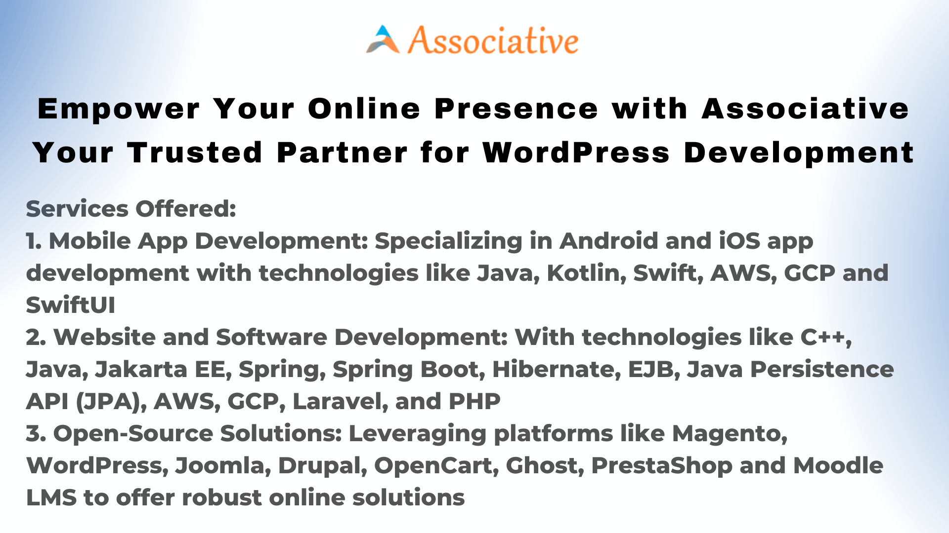 Empower Your Online Presence with Associative Your Trusted Partner for WordPress Development