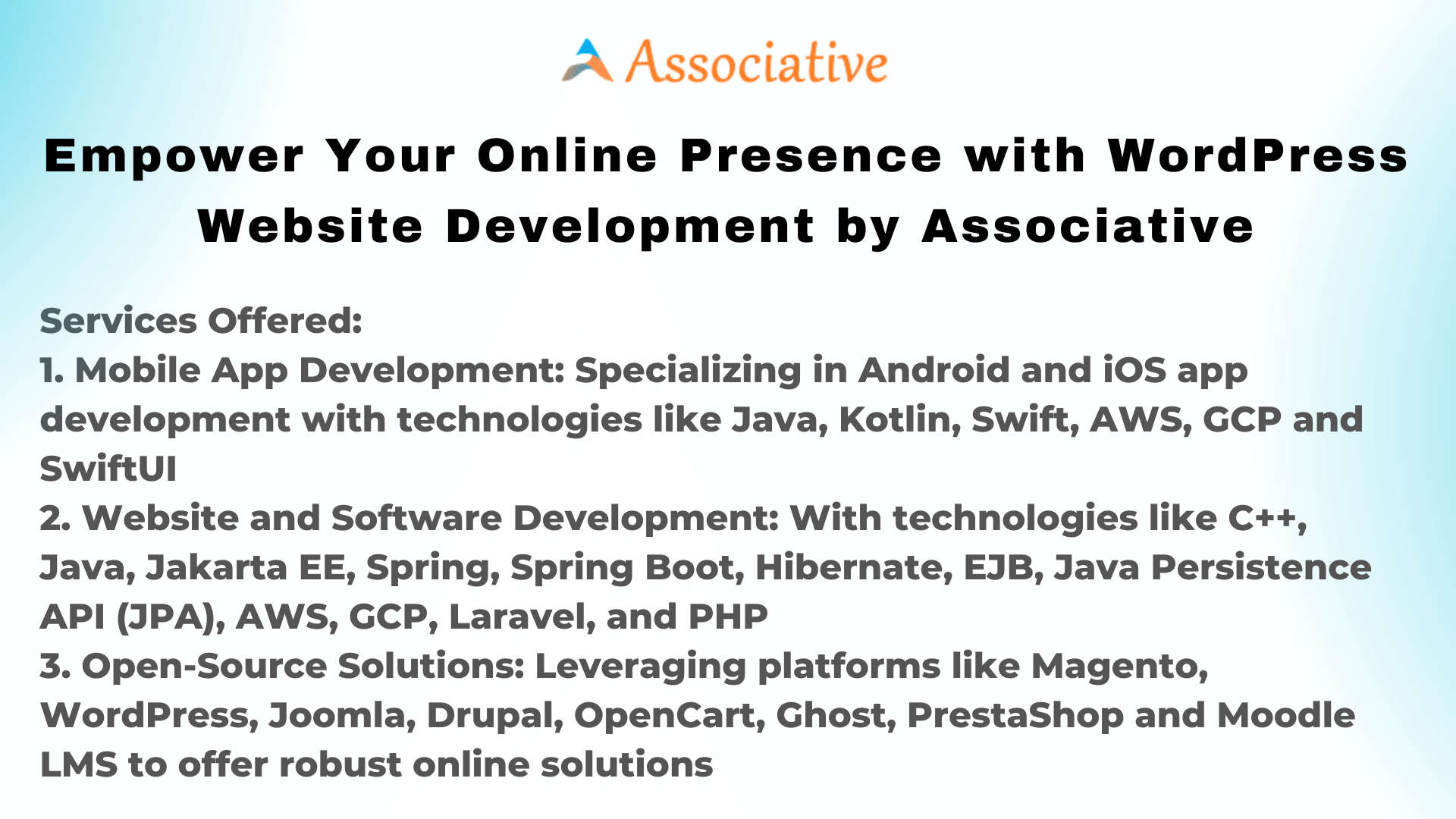 Empower Your Online Presence with WordPress Website Development by Associative