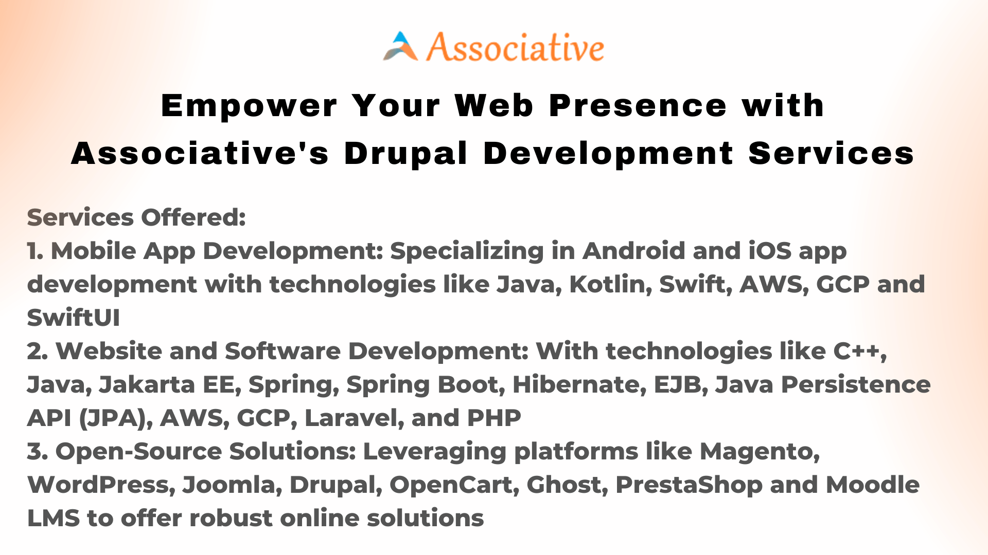 Empower Your Web Presence with Associative's Drupal Development Services
