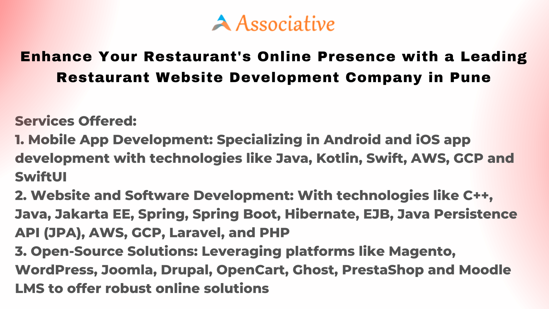 Enhance Your Restaurant's Online Presence with a Leading Restaurant Website Development Company in Pune