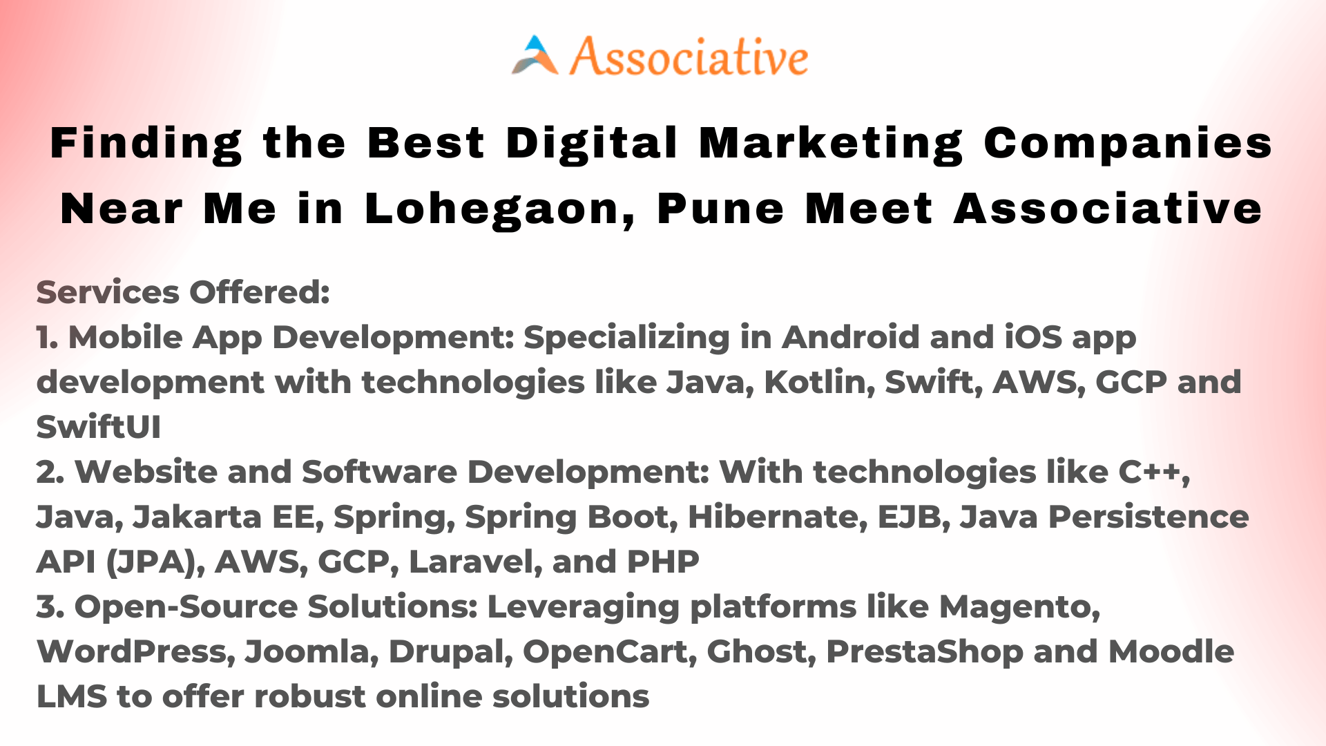 Finding the Best Digital Marketing Companies Near Me in Lohegaon, Pune Meet Associative