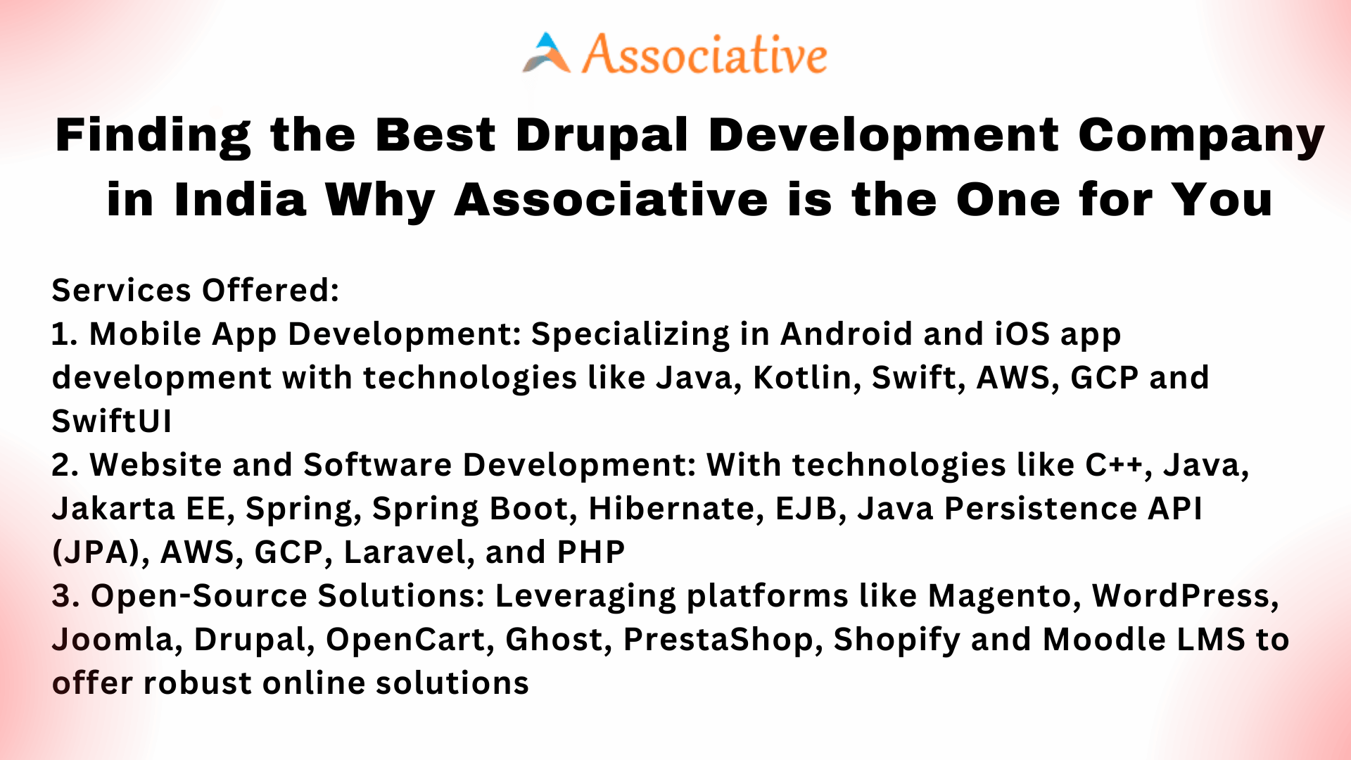 Finding the Best Drupal Development Company in India Why Associative is the One for You