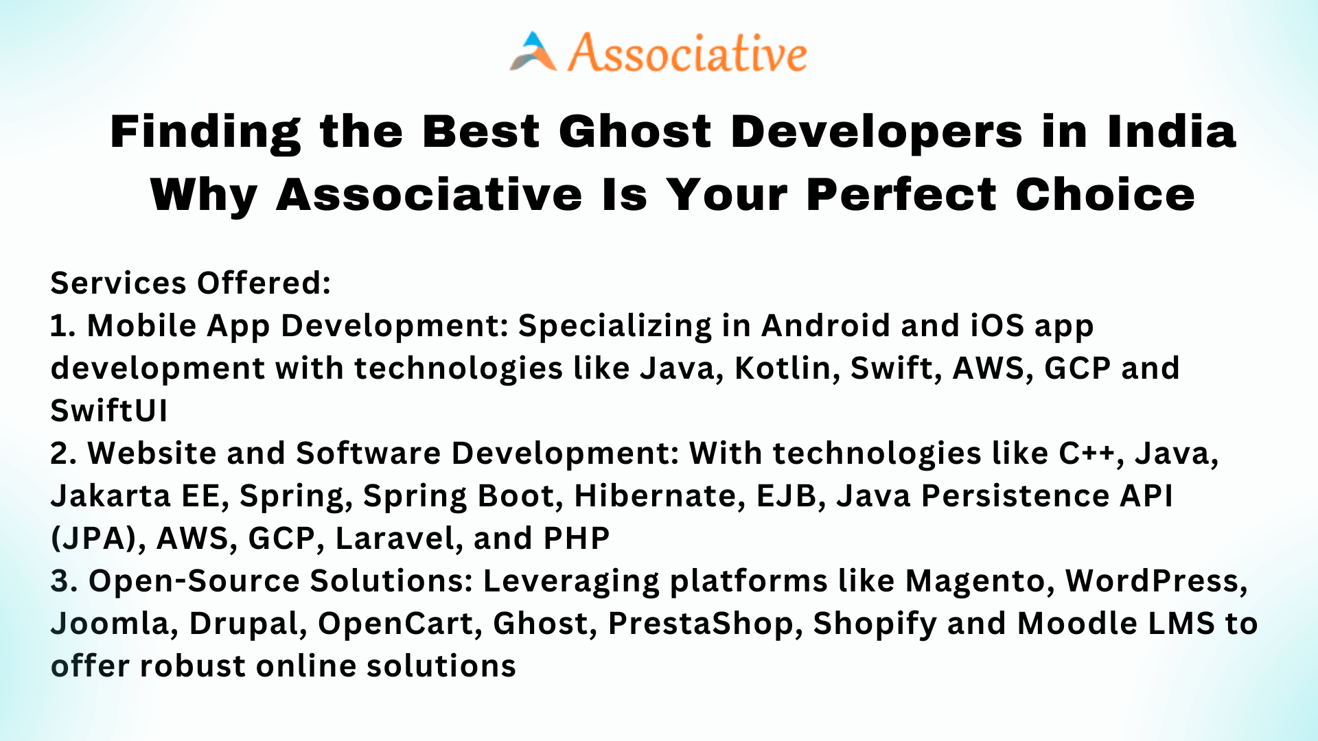 Finding the Best Ghost Developers in India Why Associative Is Your Perfect Choice