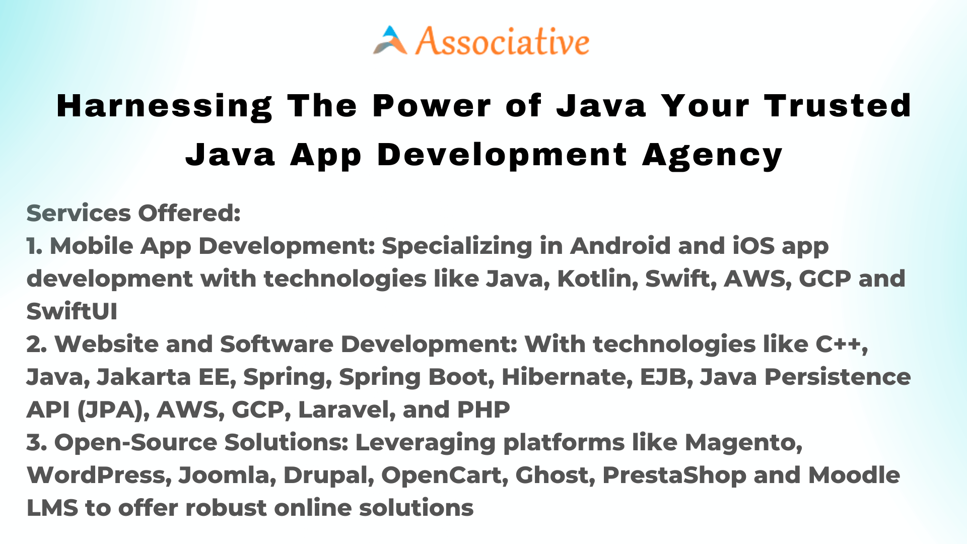 Harnessing the Power of Java Your Trusted Java App Development Agency