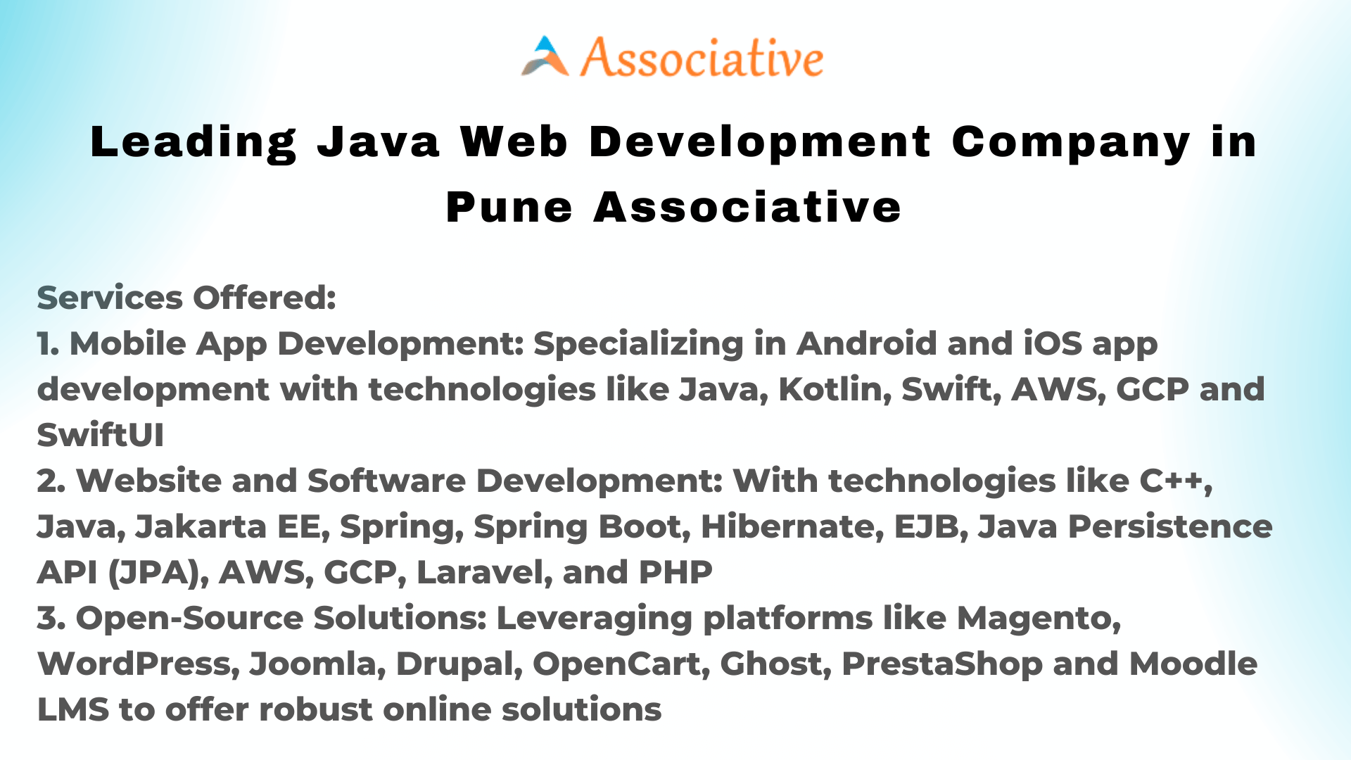 Leading Java Web Development Company in Pune Associative
