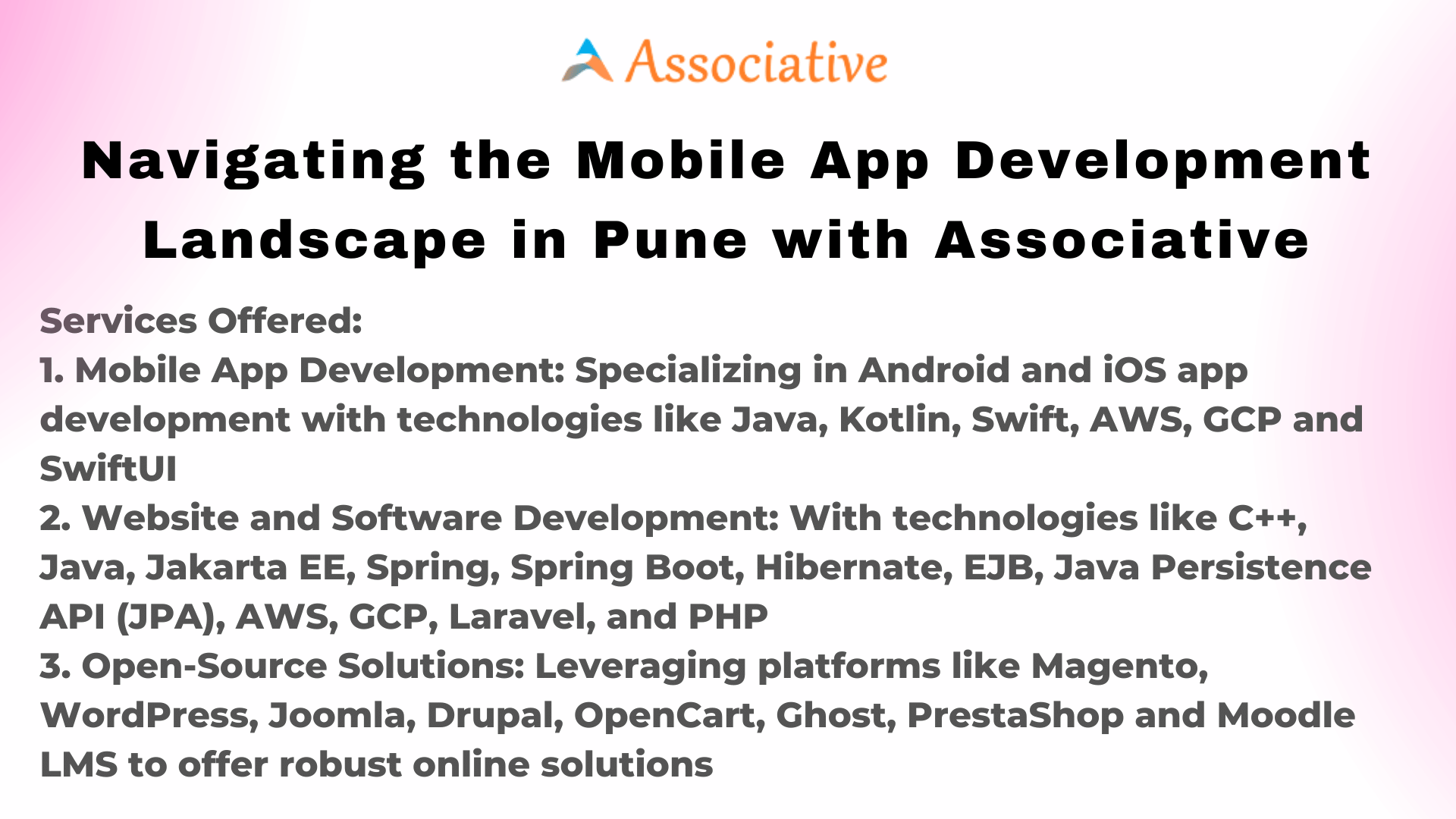 Navigating the Mobile App Development Landscape in Pune with Associative