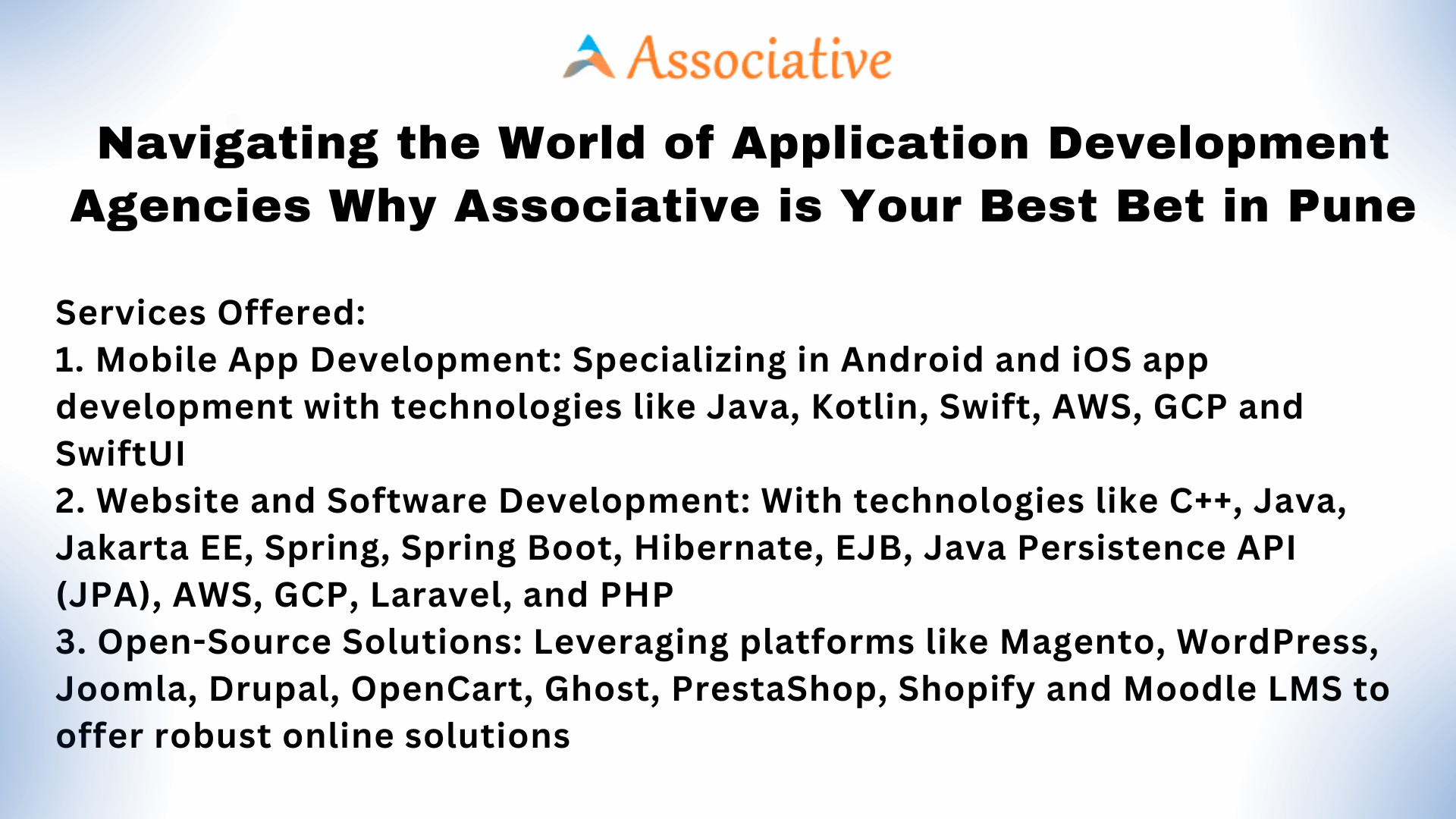 Navigating the World of Application Development Agencies Why Associative is Your Best Bet in Pune