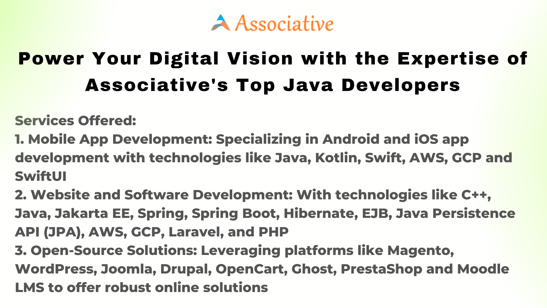Power Your Digital Vision with the Expertise of Associative's Top Java Developers