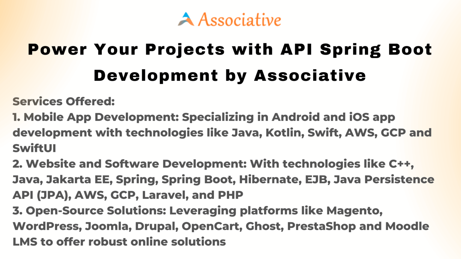Power Your Projects with API Spring Boot Development by Associative ...