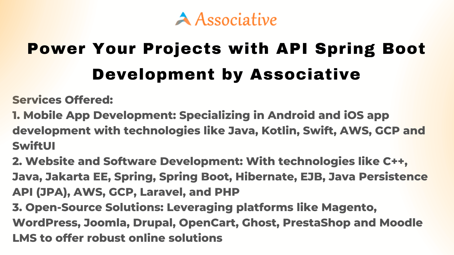 Power Your Projects with API Spring Boot Development by Associative