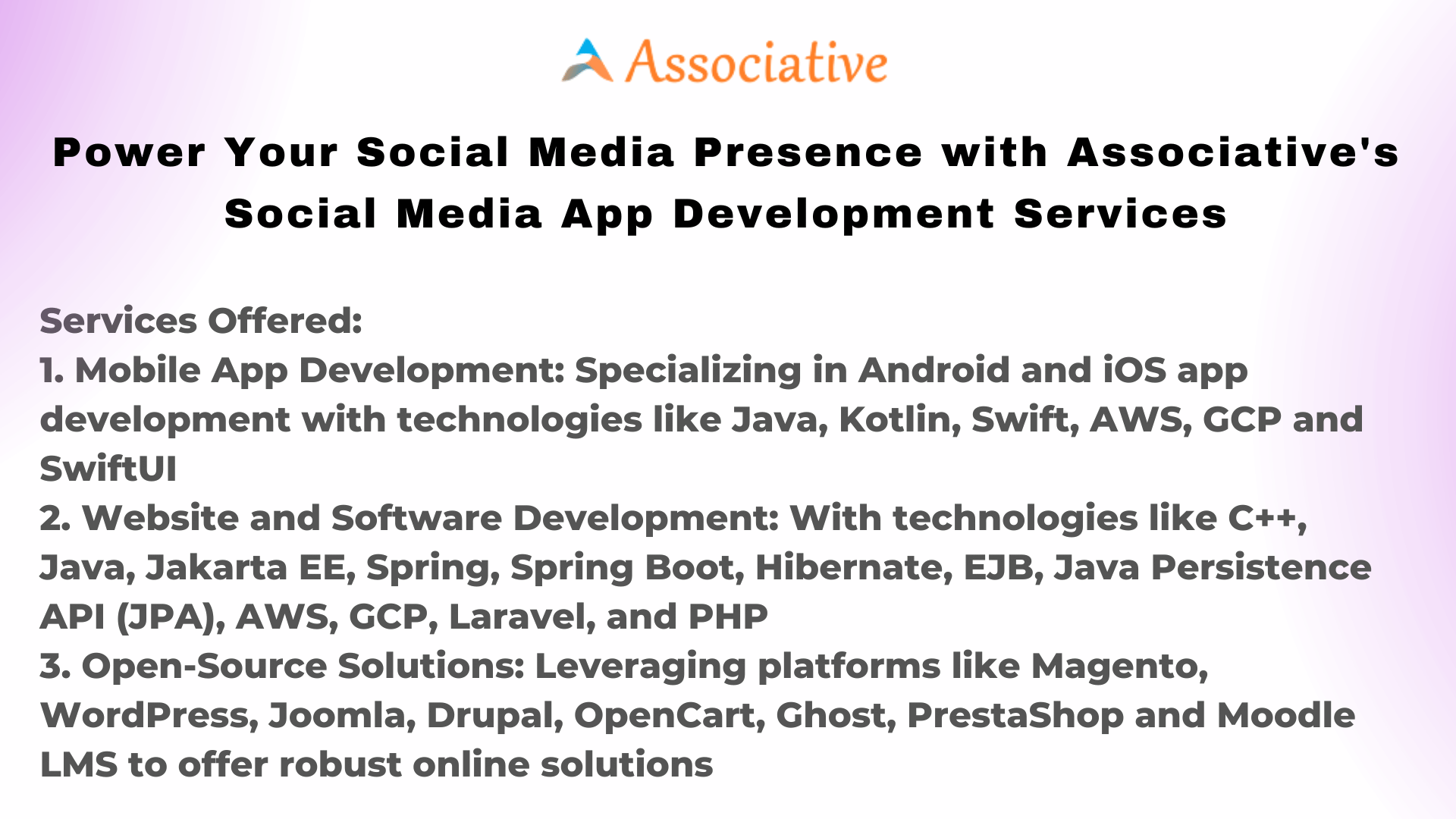Power Your Social Media Presence with Associative's Social Media App Development Services