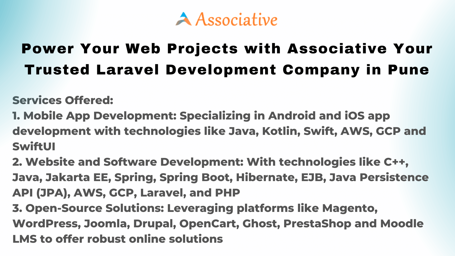 Power Your Web Projects with Associative Your Trusted Laravel Development Company in Pune