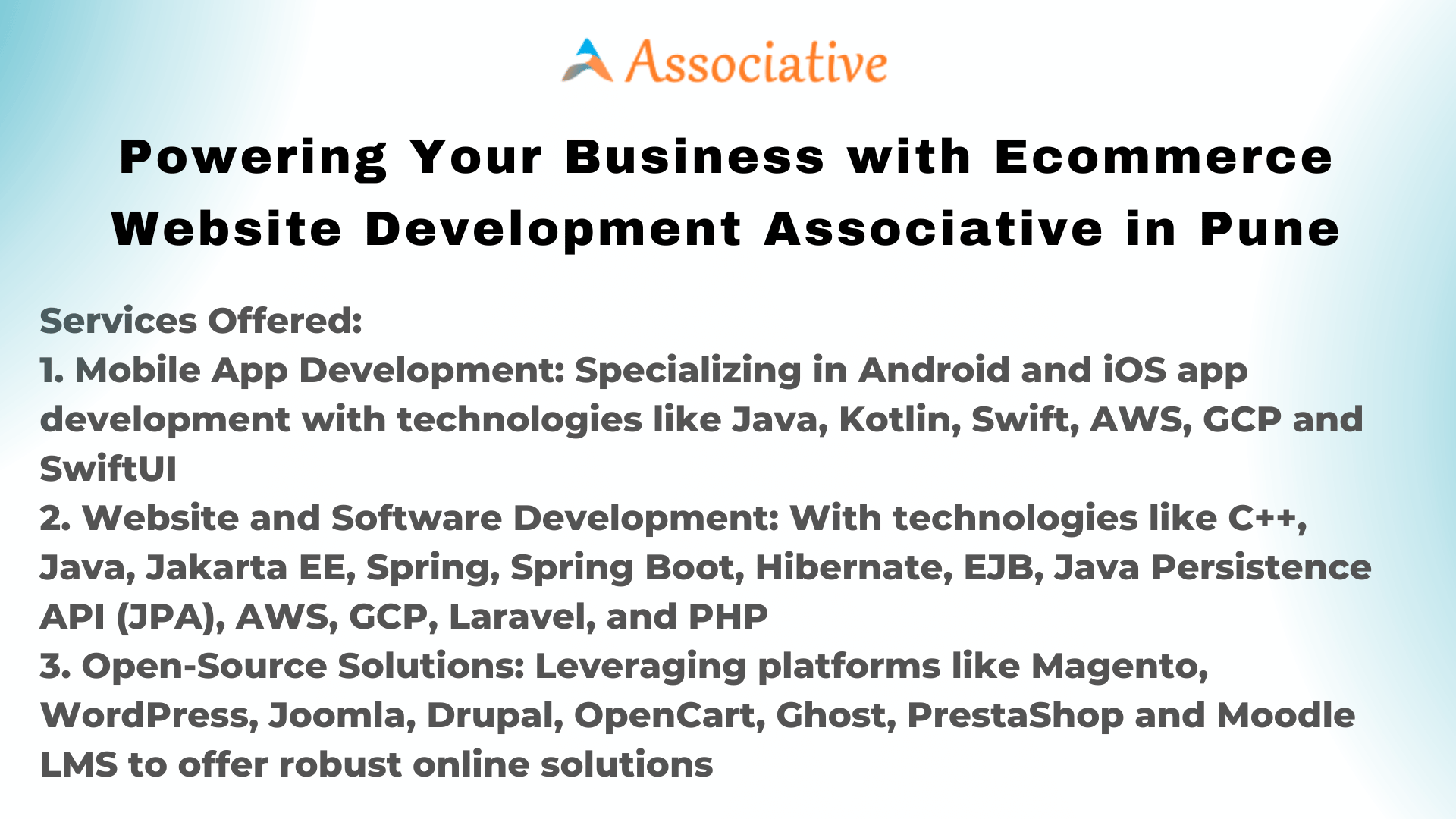 Powering Your Business with Ecommerce Website Development Associative in Pune