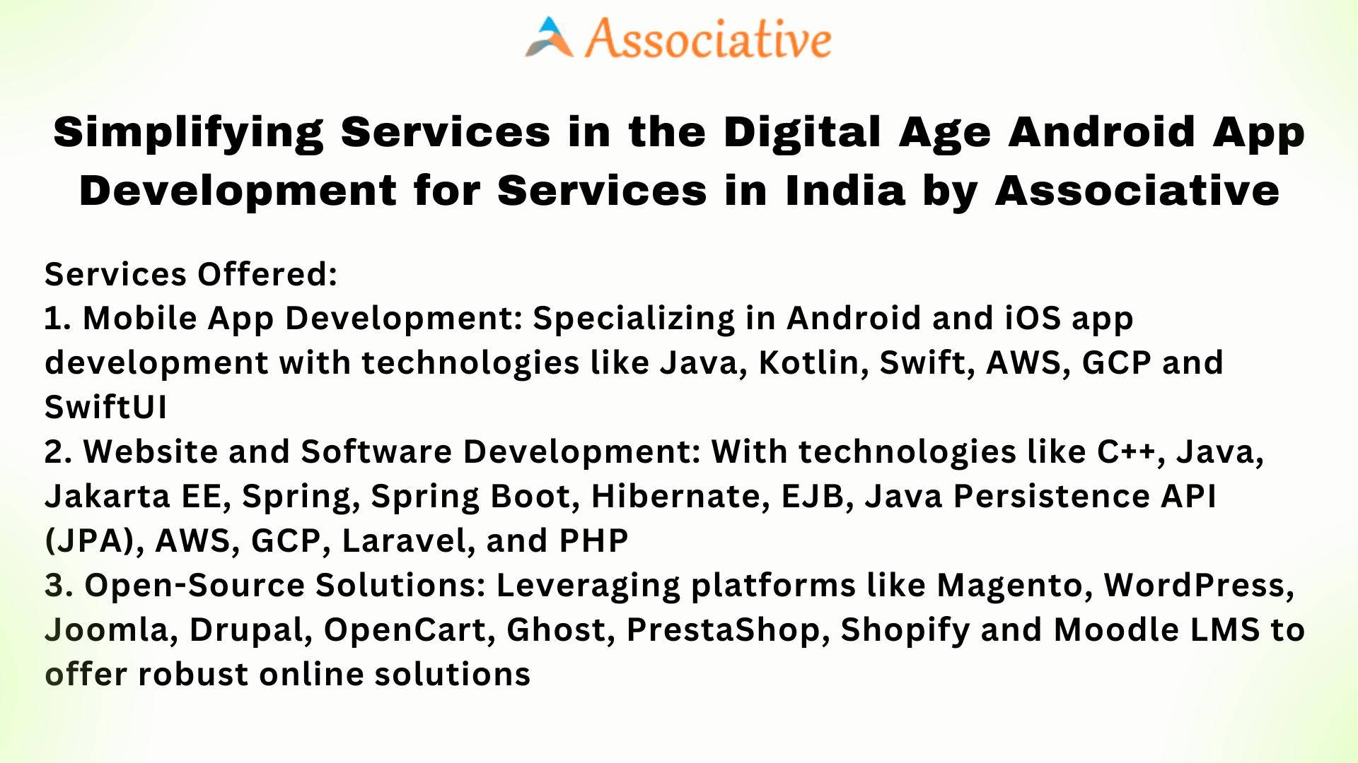 Simplifying Services in the Digital Age Android App Development for Services in India by Associative