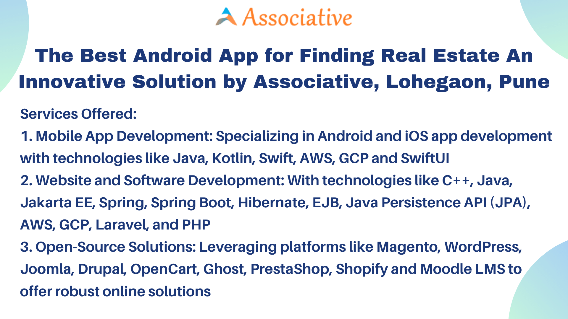 The Best Android App for Finding Real Estate An Innovative Solution by Associative, Lohegaon, Pune