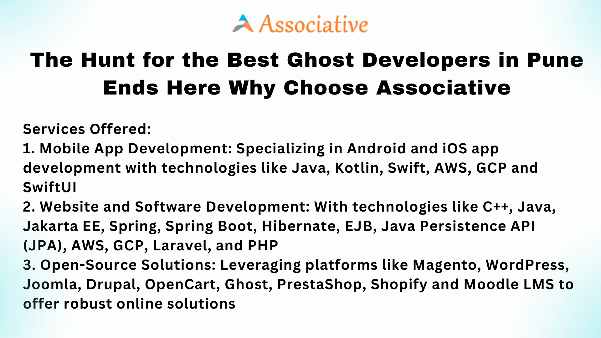 The Hunt for the Best Ghost Developers in Pune Ends Here Why Choose Associative
