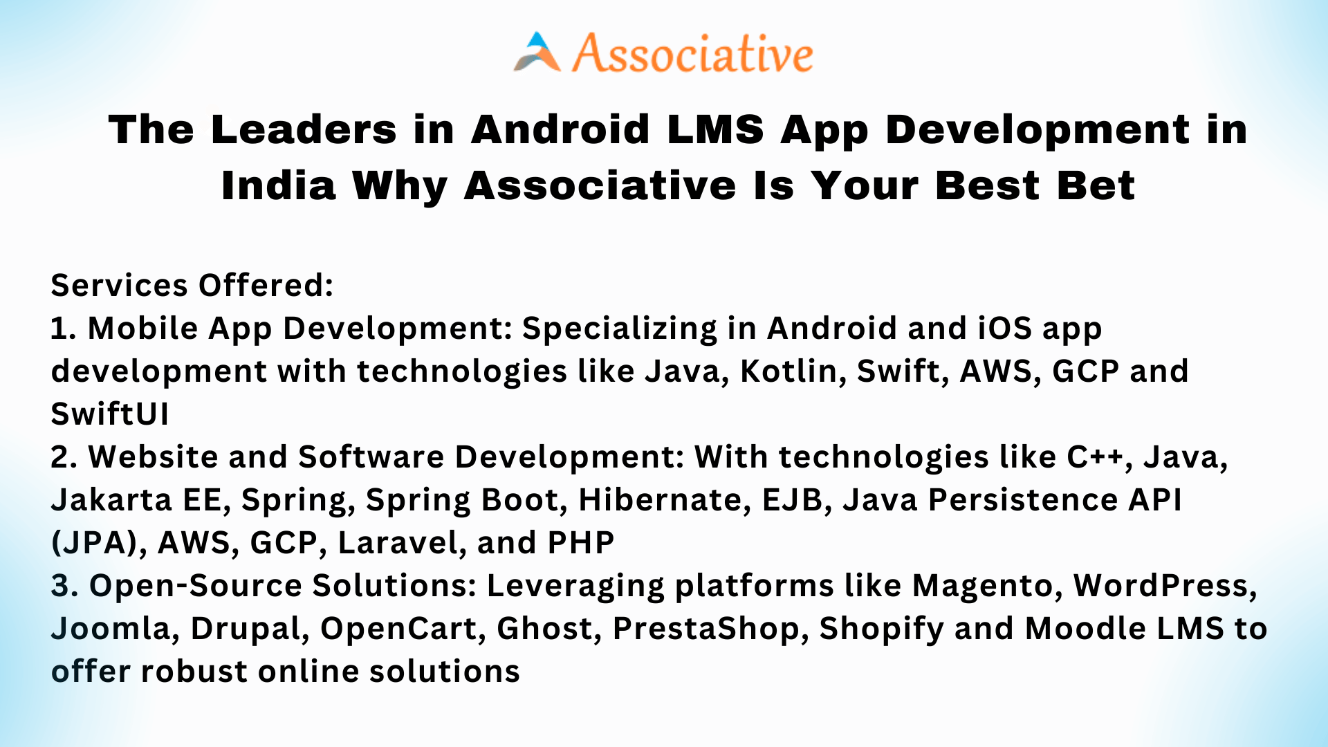 The Leaders in Android LMS App Development in India Why Associative Is Your Best Bet