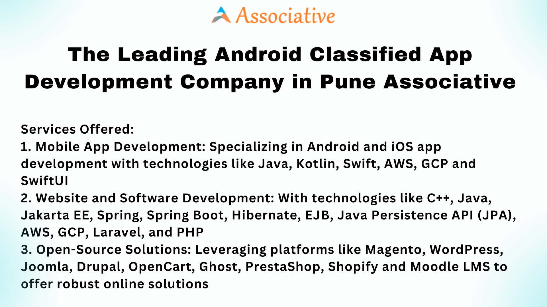 The Leading Android Classified App Development Company in Pune Associative