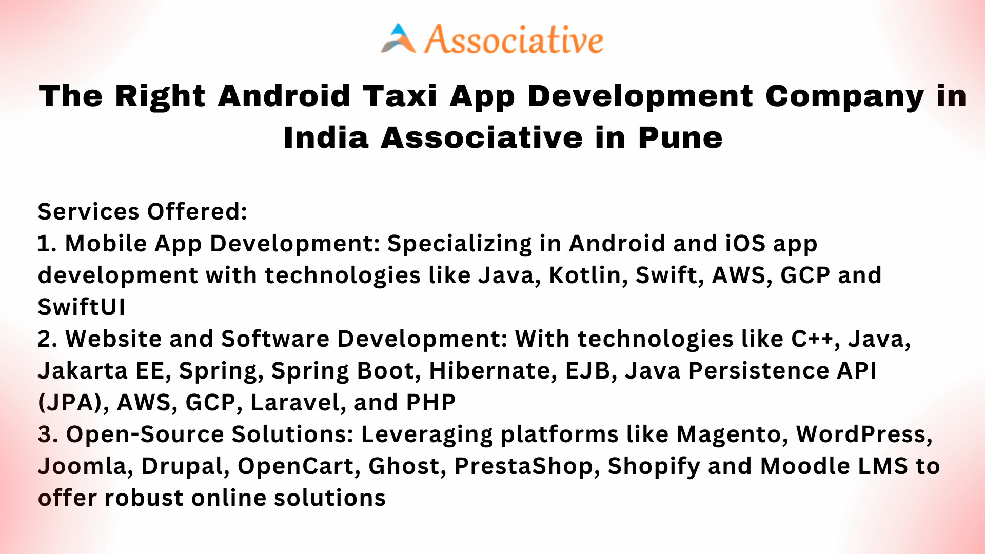 The Right Android Taxi App Development Company in India Associative in Pune