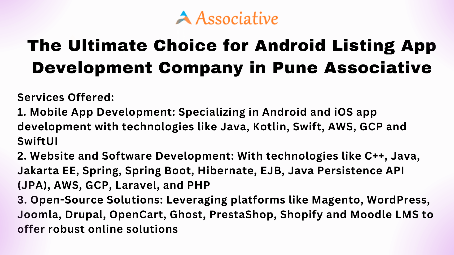 The Ultimate Choice for Android Listing App Development Company in Pune Associative