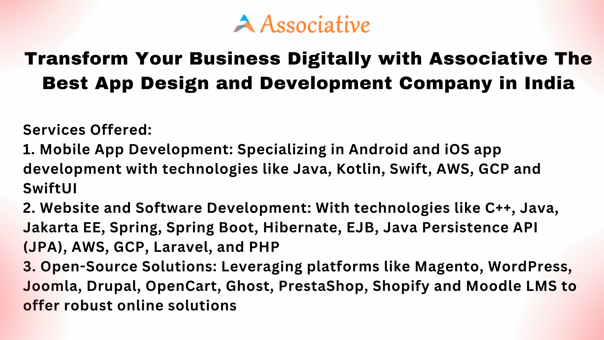 Transform Your Business Digitally with Associative The Best App Design and Development Company in India