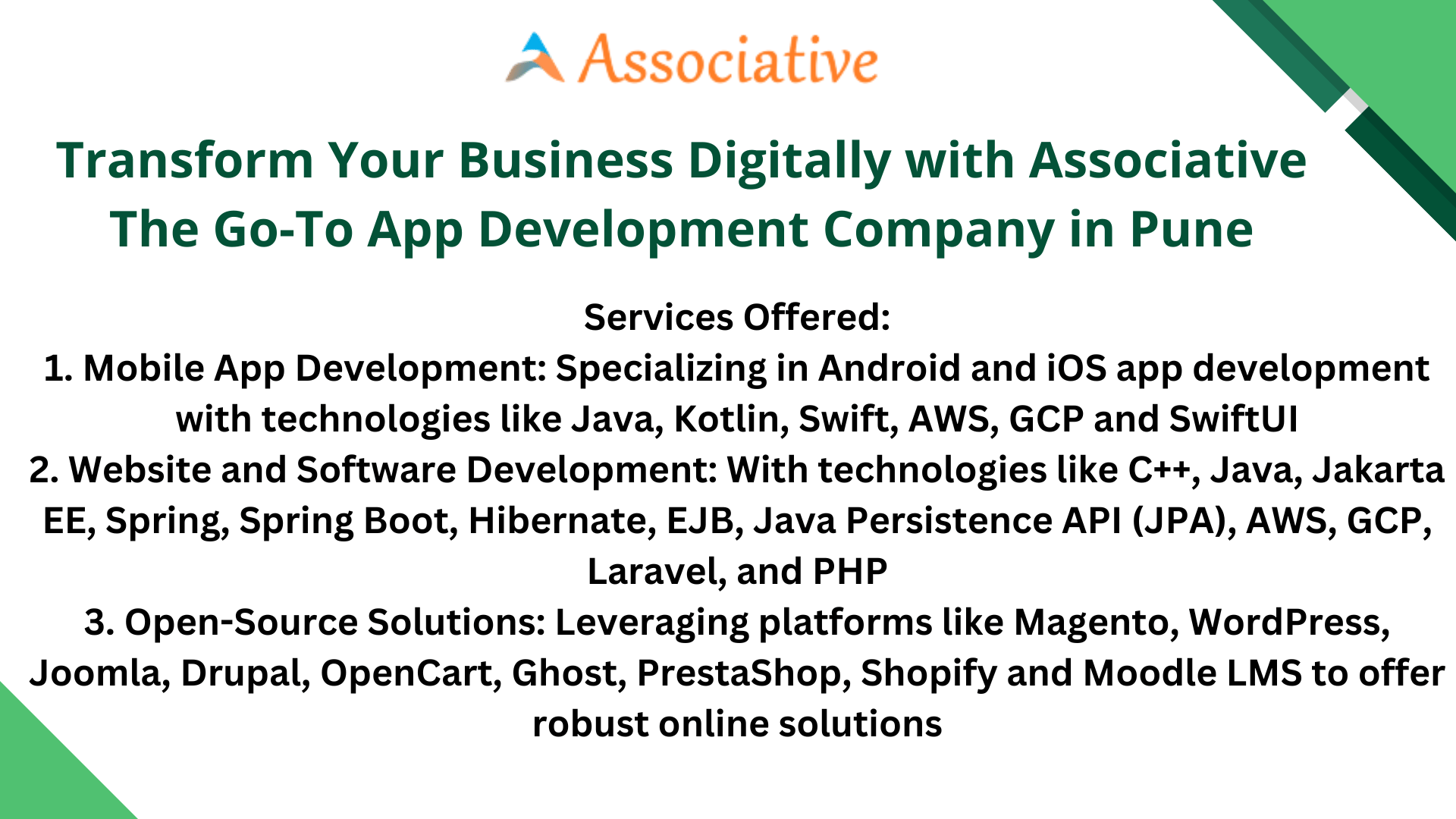 Transform Your Business Digitally with Associative The Go-To App Development Company in Pune