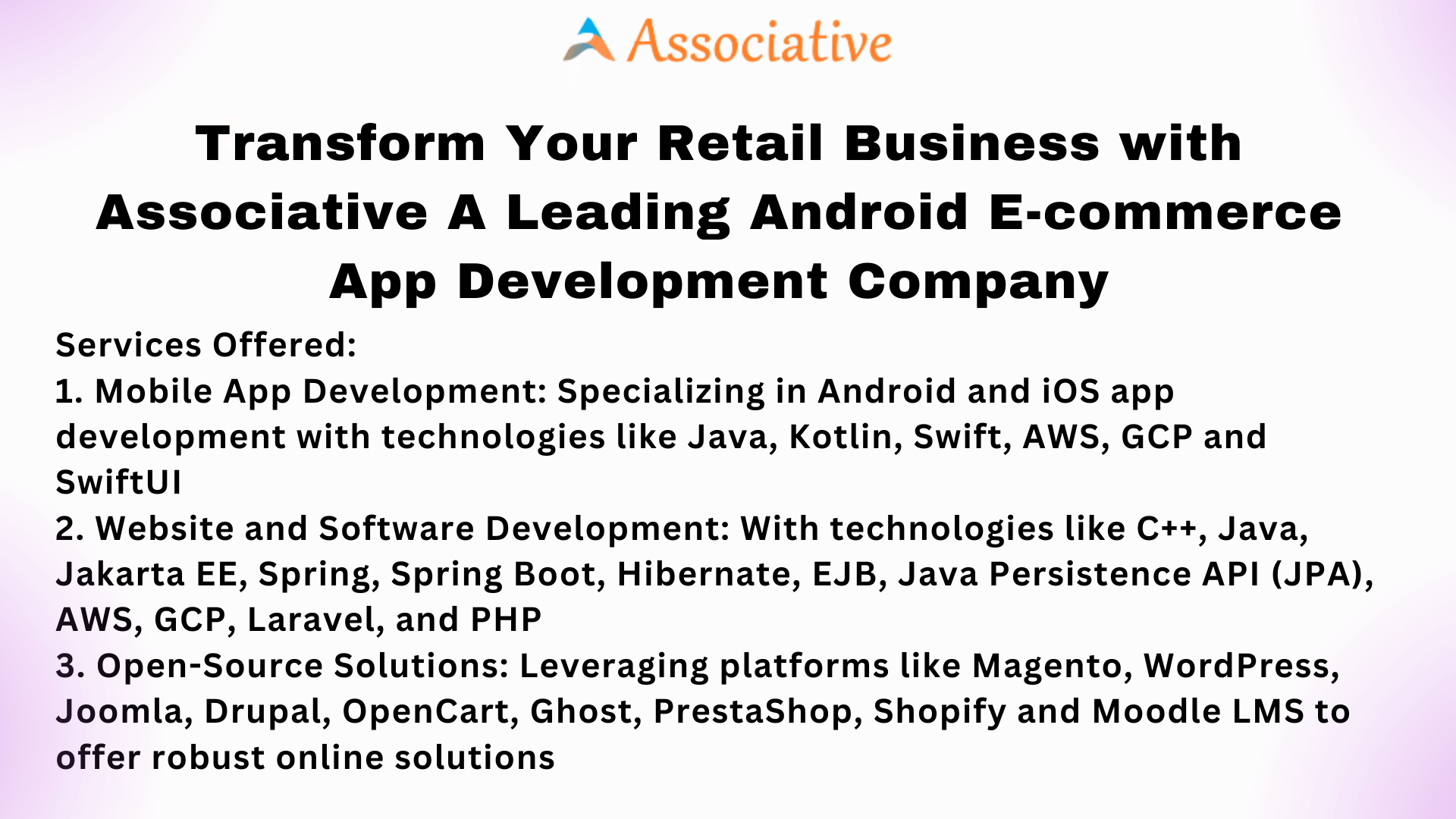 Transform Your Retail Business with Associative A Leading Android E-commerce App Development Company