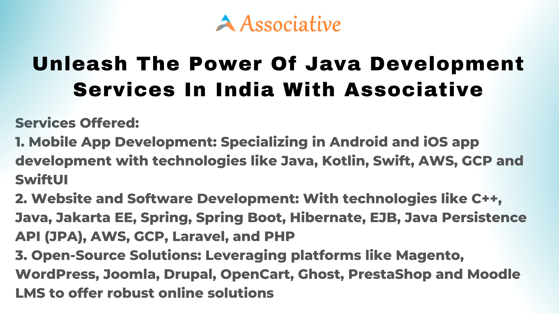 Unleash the Power of Java Development Services in India with Associative