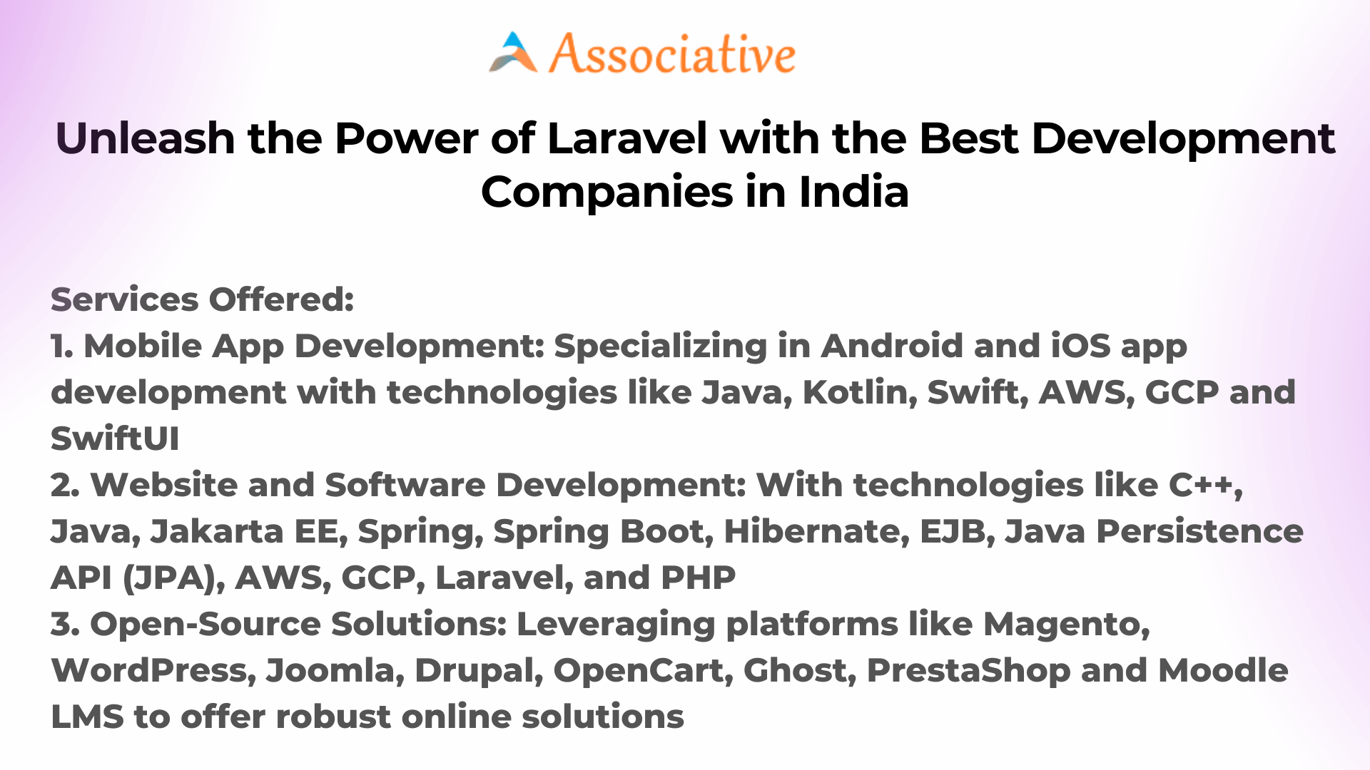 Unleash the Power of Laravel with the Best Development Companies in India