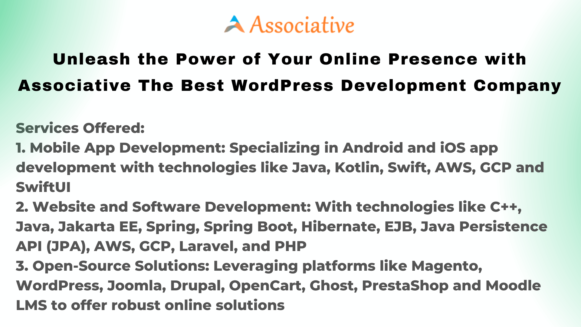 Unleash the Power of Your Online Presence with Associative The Best WordPress Development Company