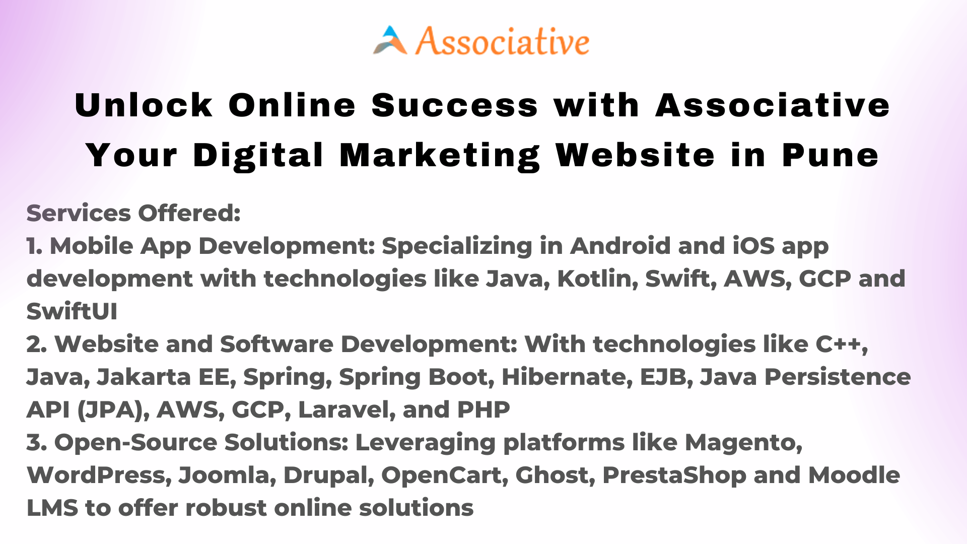Unlock Online Success with Associative Your Digital Marketing Website in Pune