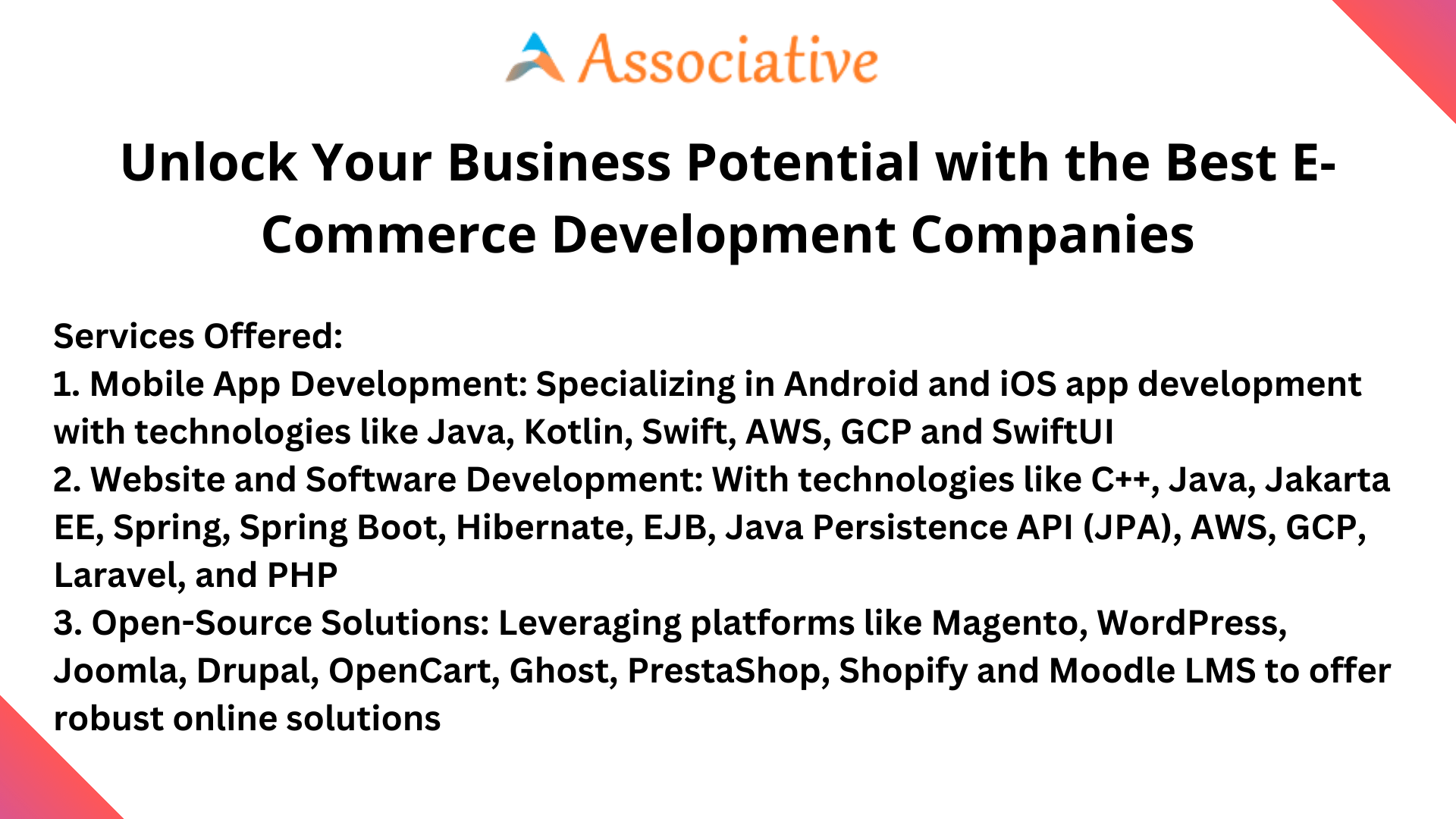 Unlock Your Business Potential with the Best E-Commerce Development Companies