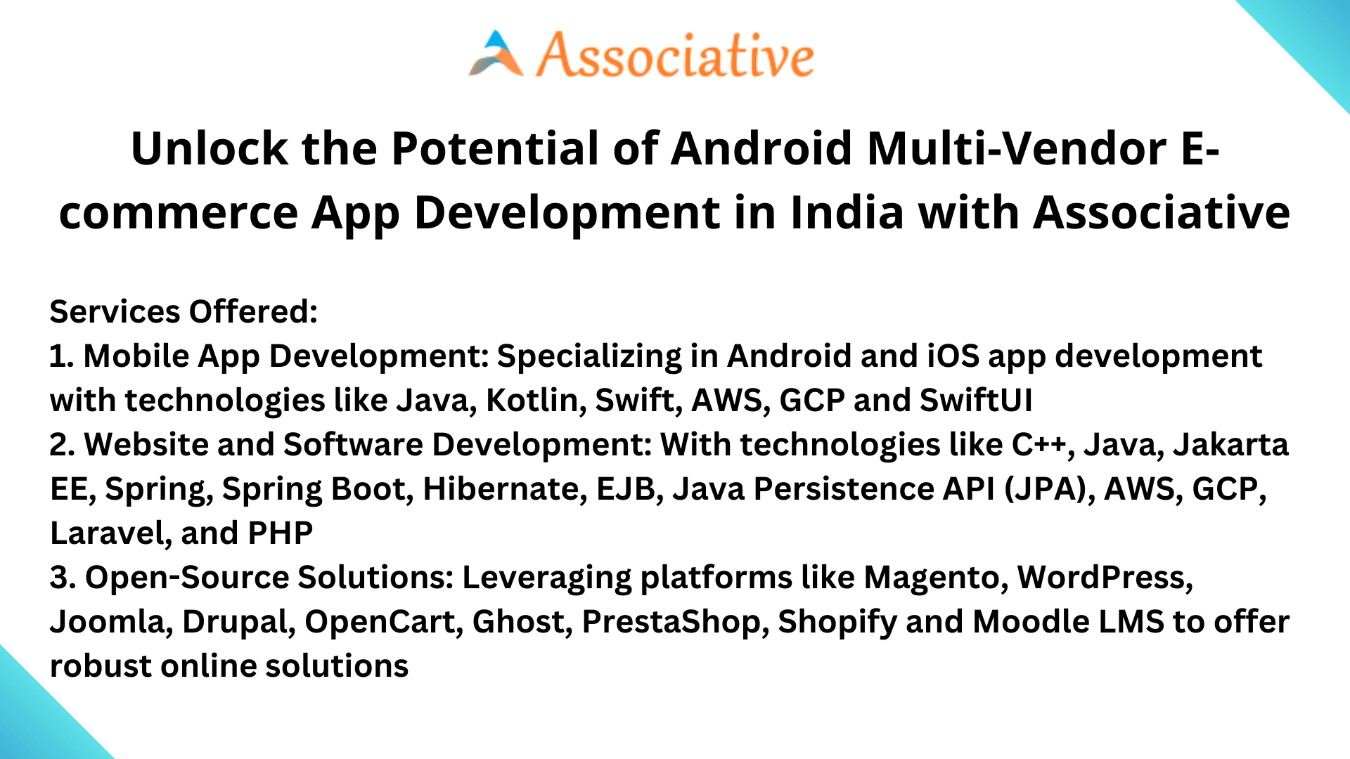 Unlock the Potential of Android Multi-Vendor E-commerce App Development in India with Associative