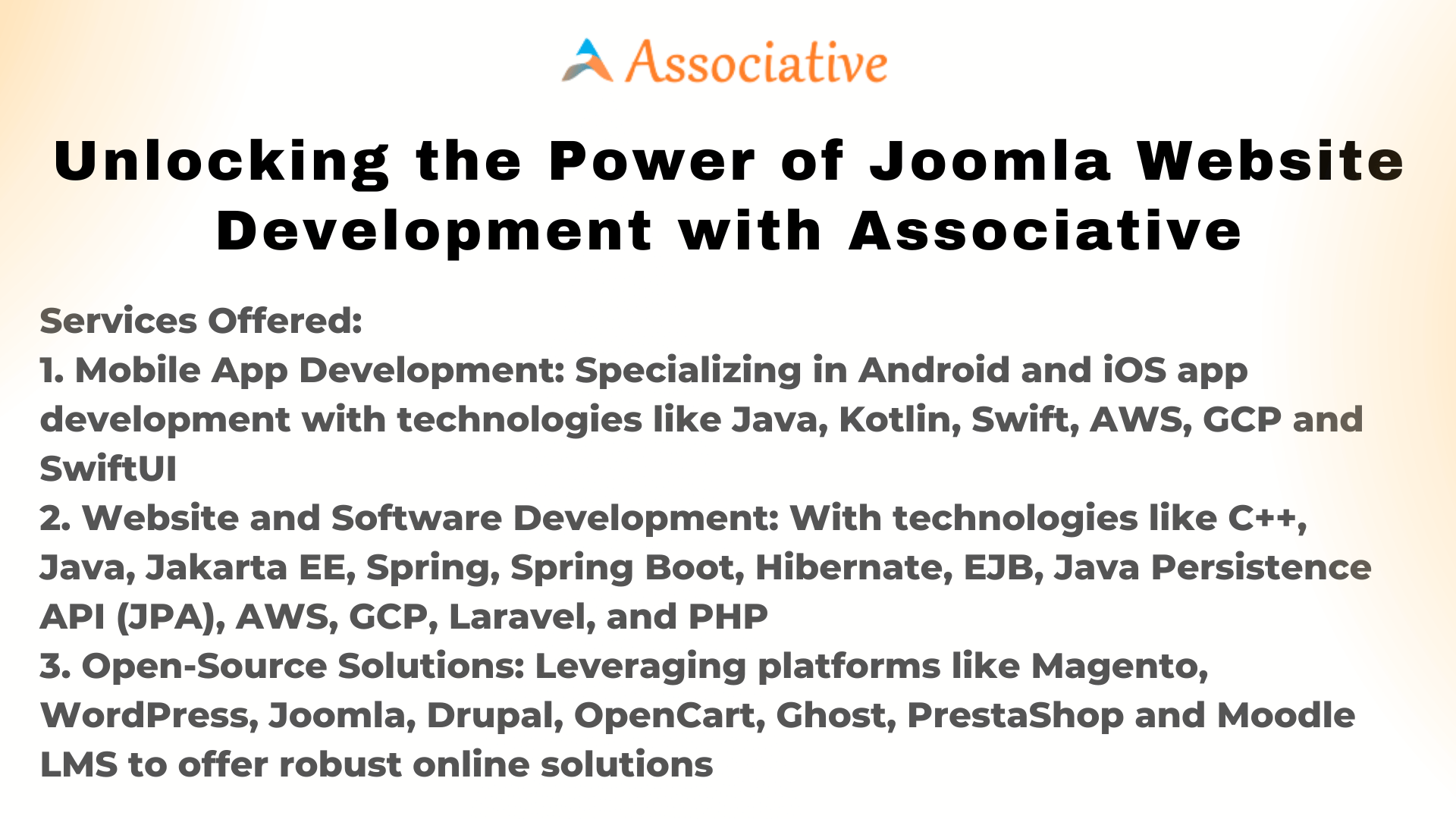 Unlocking the Power of Joomla Website Development with Associative