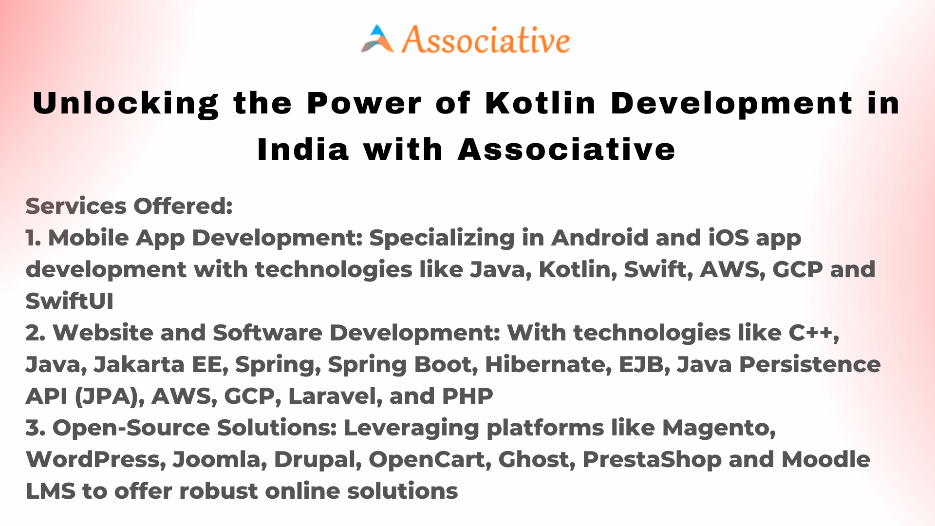 Unlocking the Power of Kotlin Development in India with Associative