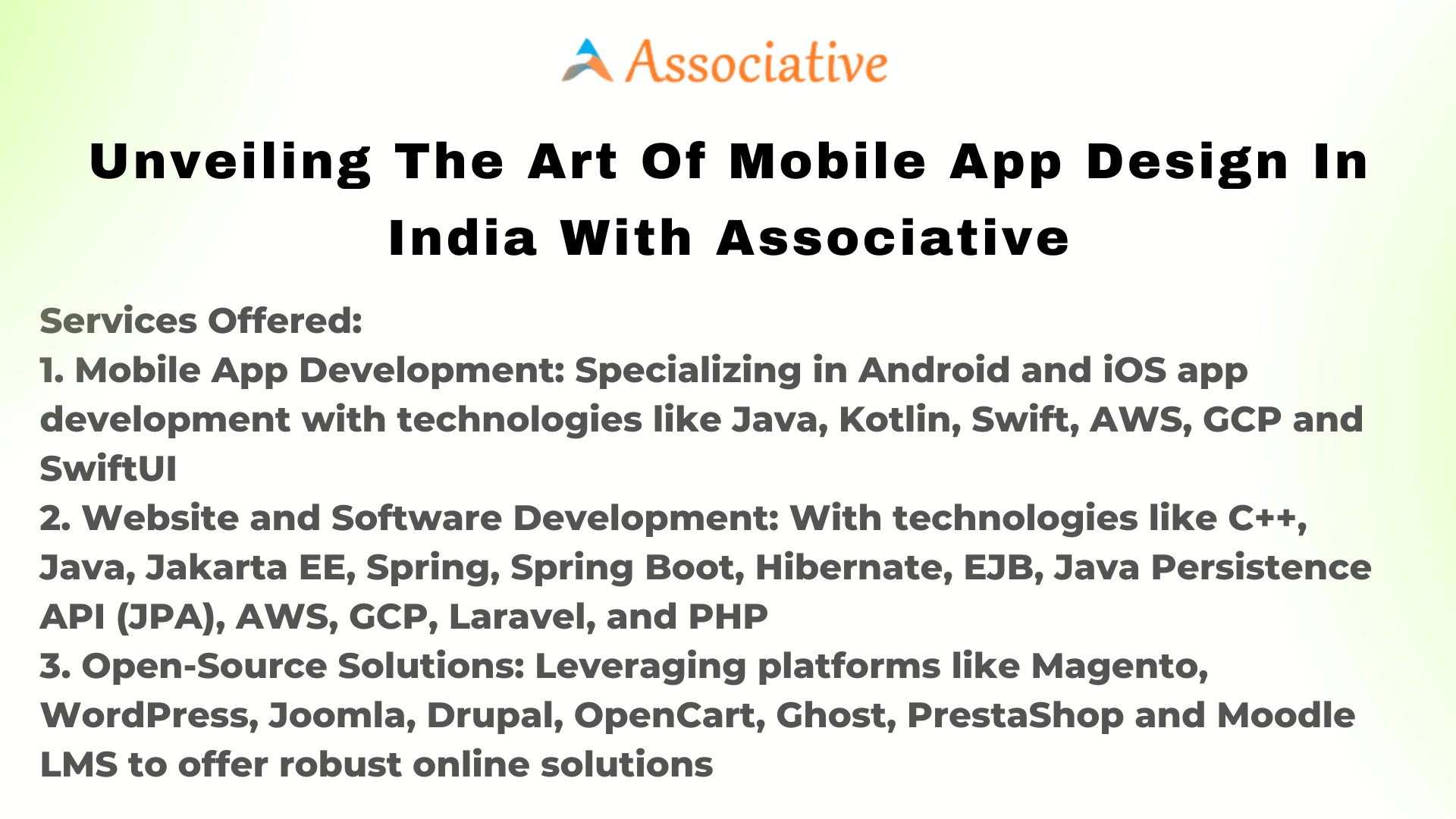 Unveiling the Art of Mobile App Design in India with Associative
